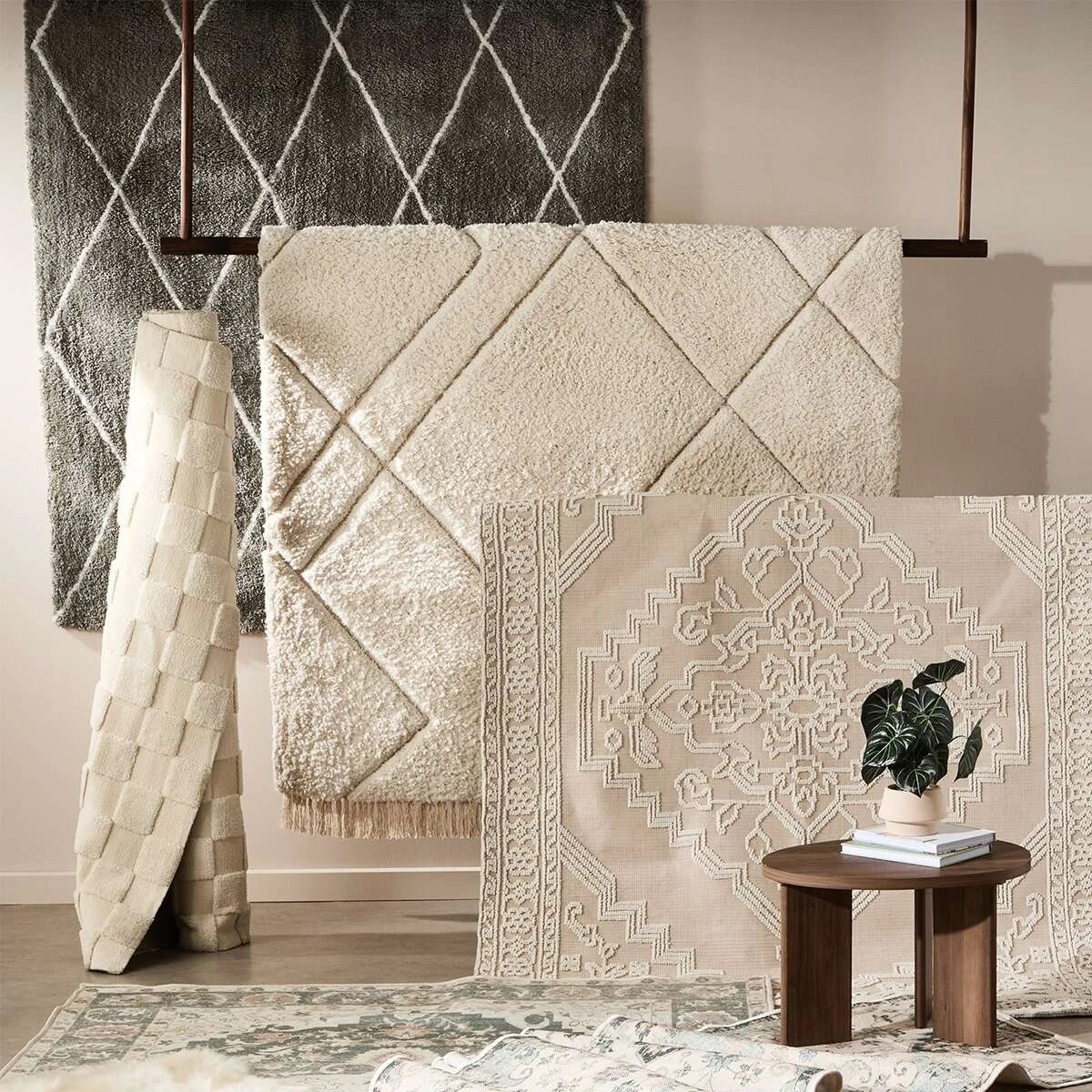 7 Trellis Shag Rug - Grey, Large - 235cm x 160cm, 7 of 7