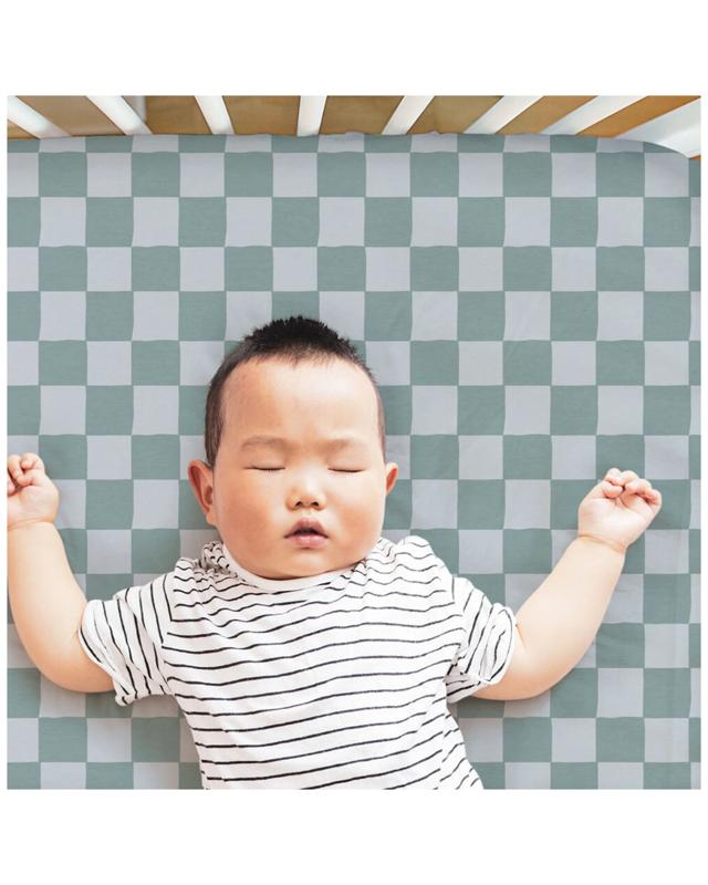 4pc The Peanutshell Organic Cotton Jersey Fitted Crib Sheets Check - M