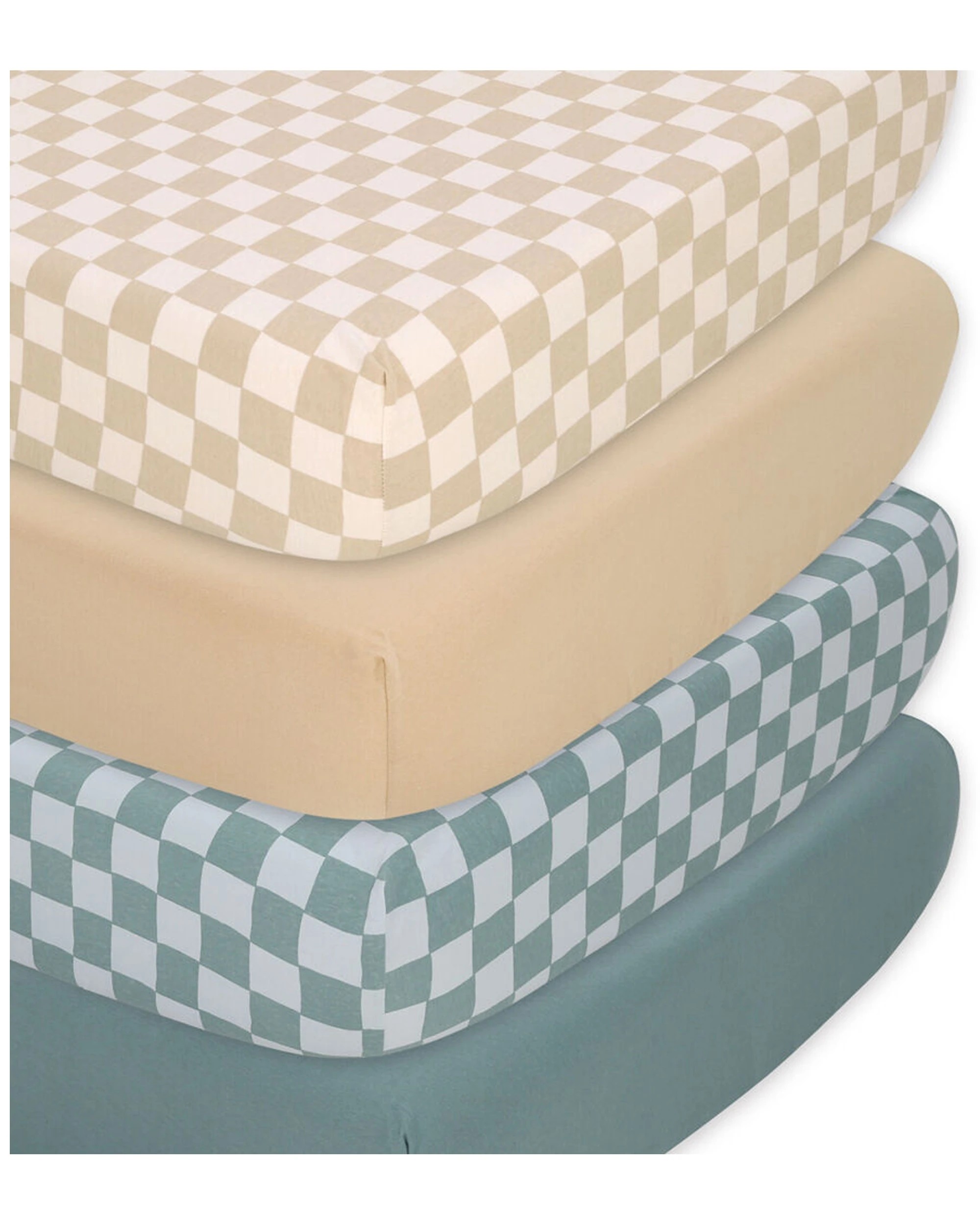 1 4pc The Peanutshell Organic Cotton Jersey Fitted Crib Sheets Check
 - Multi, 1 of 6