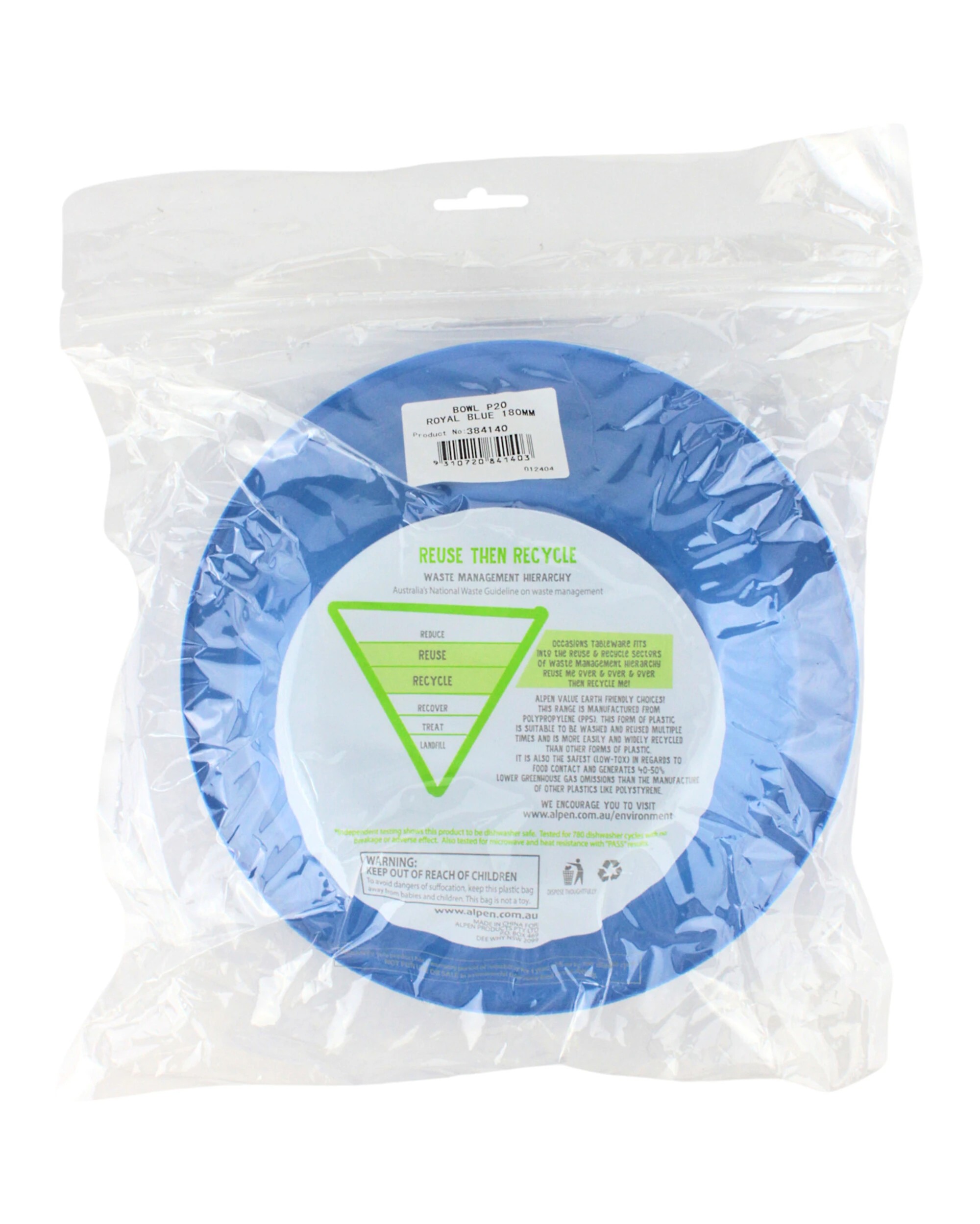 3 Alpen 18cm Reusable Bowls Pack of 20 - Fashion Royal Blue - Royal Blue, 3 of 3