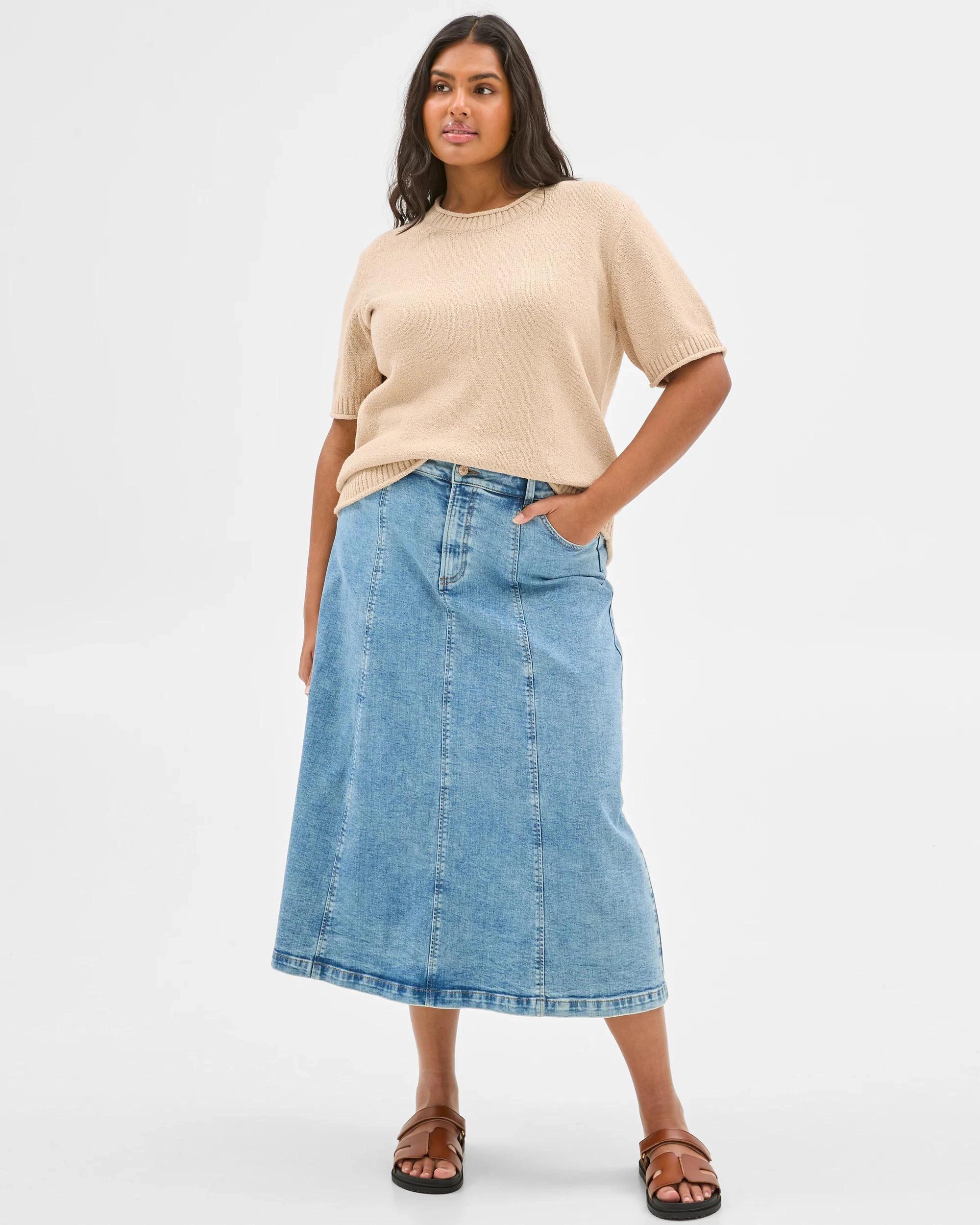 3 Target Plus Size Australian Cotton Blend Mini Boucle Knit Top ASH BROWN, 3 of 6