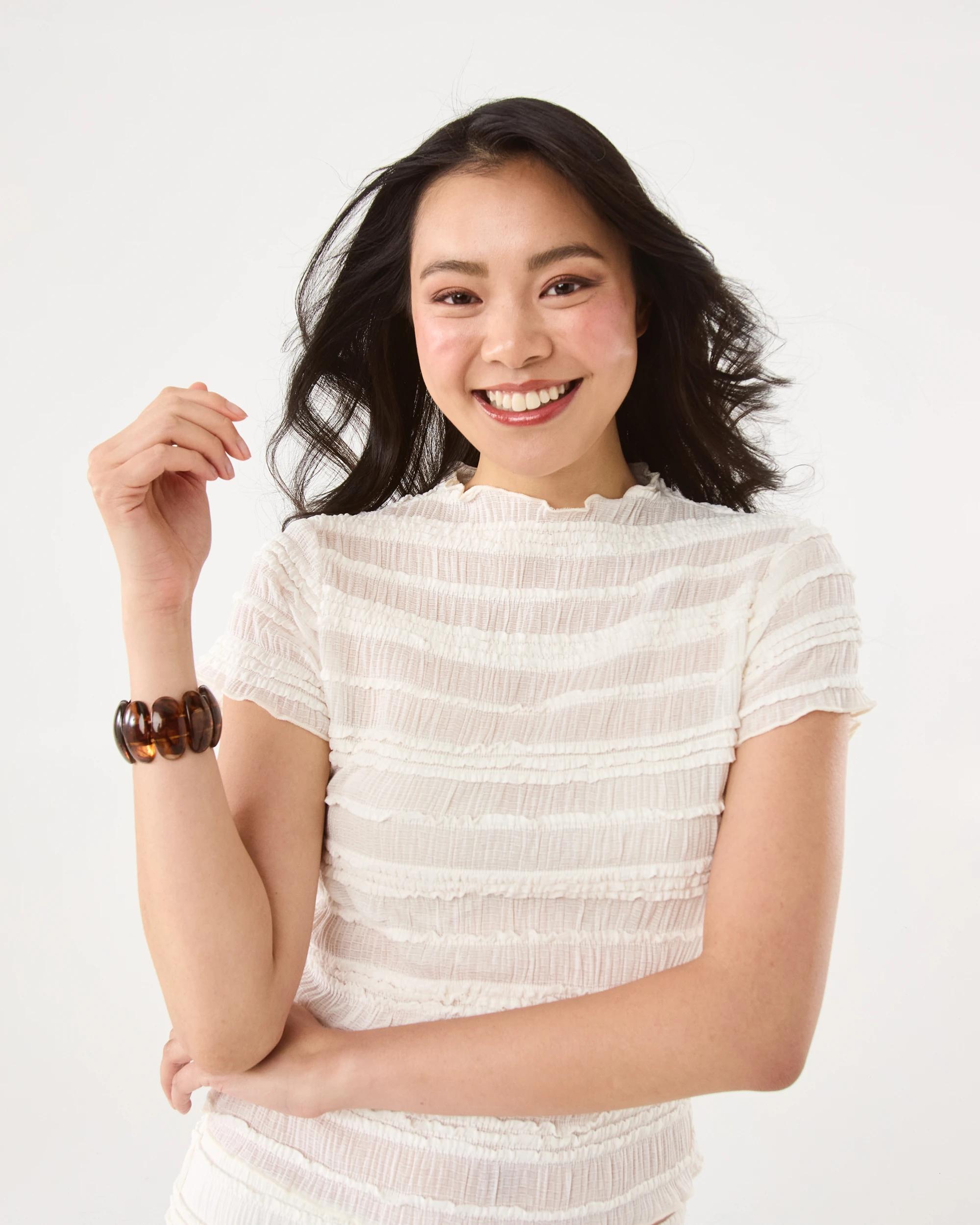 8 Stone Stretch Bracelet - Brown Brown, 8 of 8