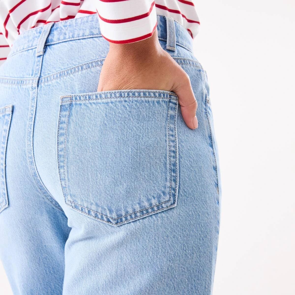 6 Wide Tie Waist Jeans Light Wash, 6 of 7