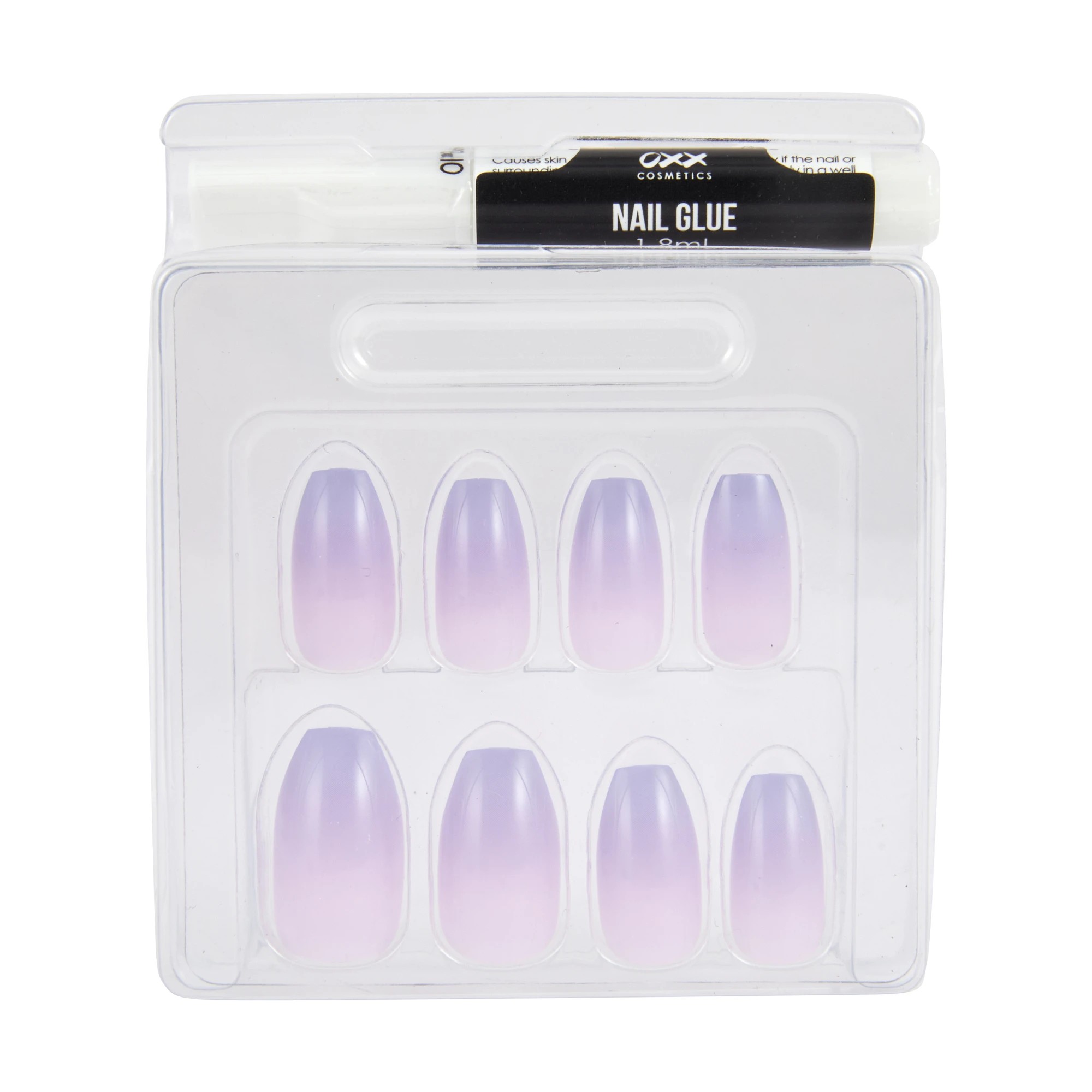 3 OXX Cosmetics 24 Pack Artificial Nails with Adhesive - Coffin Shape, Soft Ombre, 3 of 5