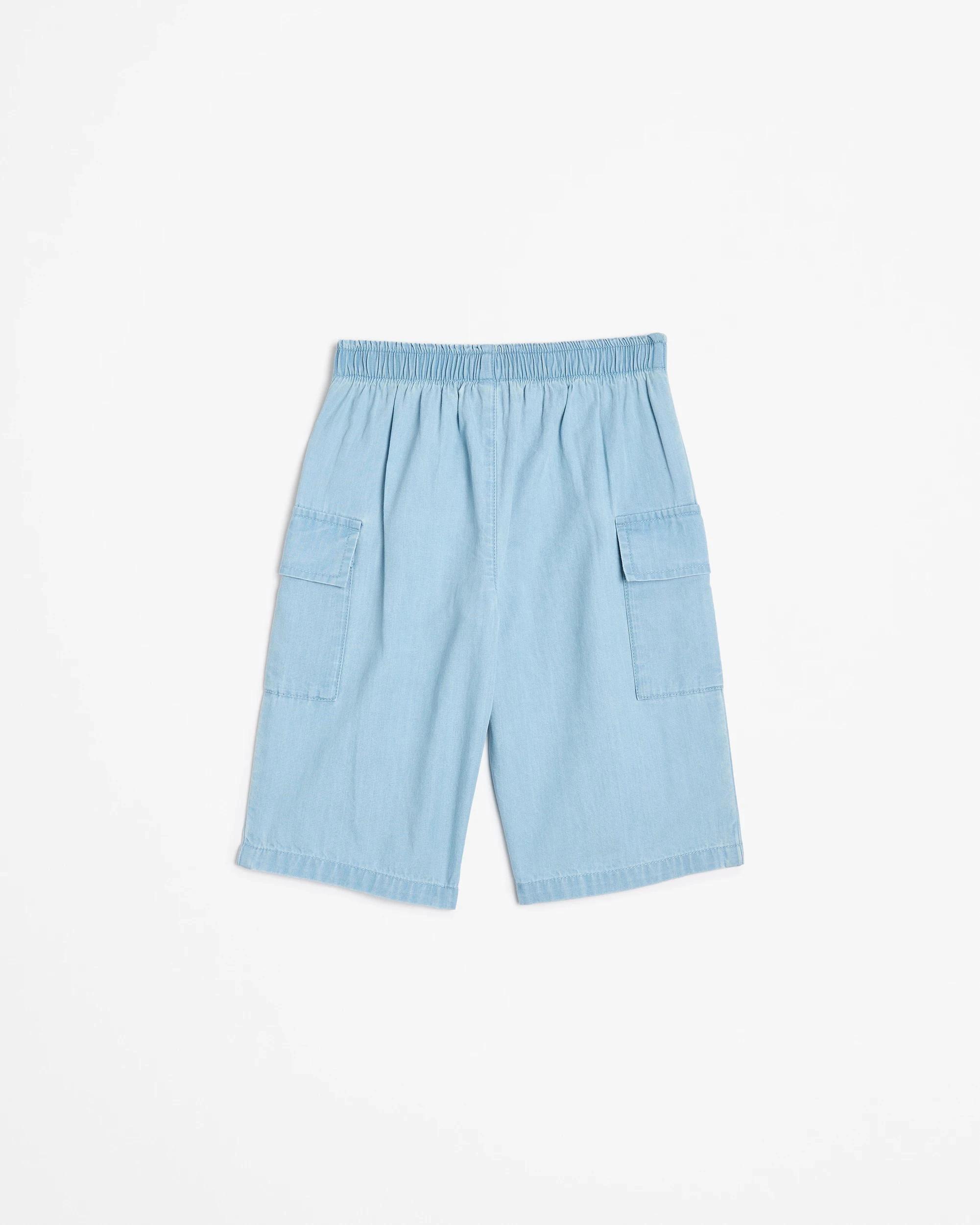 3 Target Baby Girls Wide Leg Chambray Pant CHAMBRAY BLUE MID WASH, 3 of 3