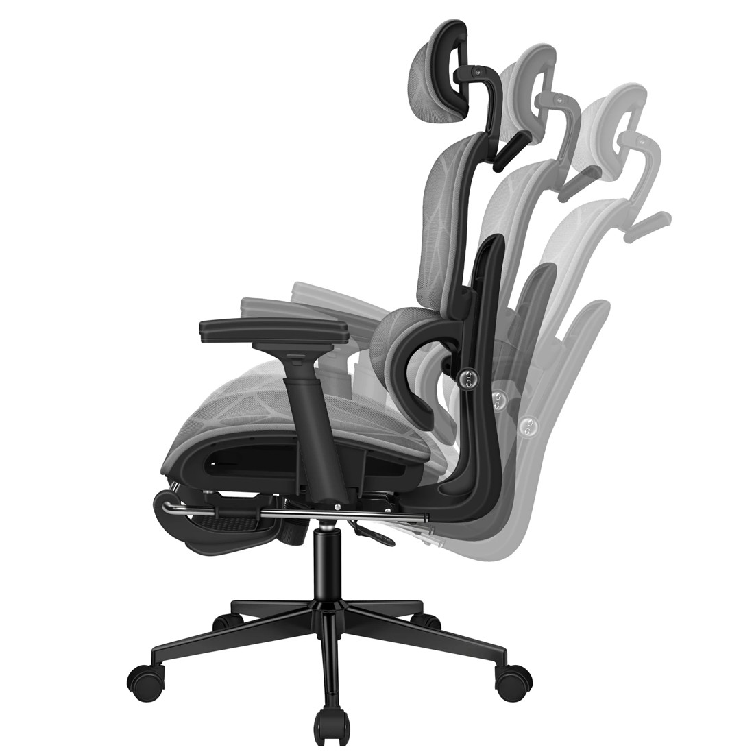 9 Alfordson Ergonomic Office Chair Mesh Executive Gaming Work Seat - Black Grey, 9 of 10