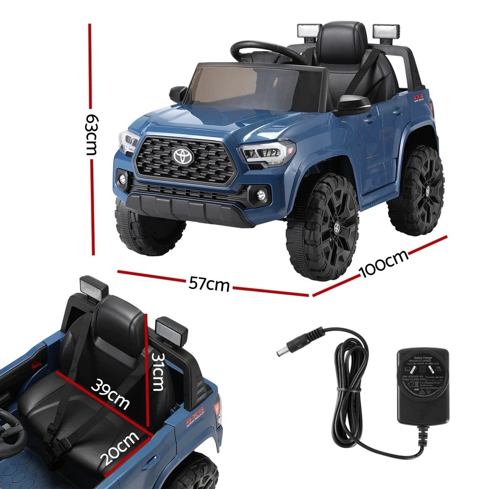 2 Kids Electric Ride On Car Toyota Tacoma Off Road Jeep Toy Cars Remote 12V - Blue, 2 of 5