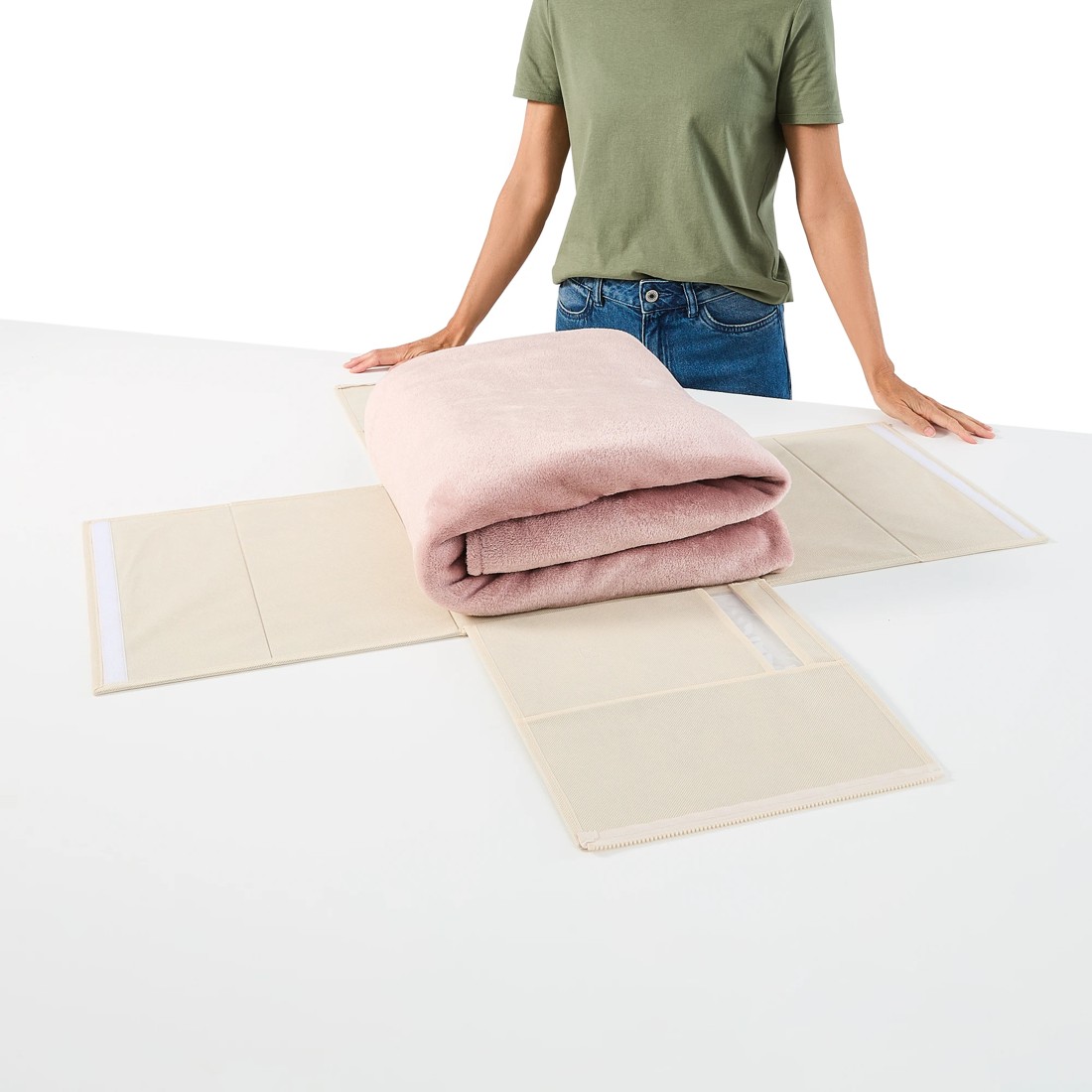 5 Linen Look Large Bed Linen Box - Beige, 5 of 10