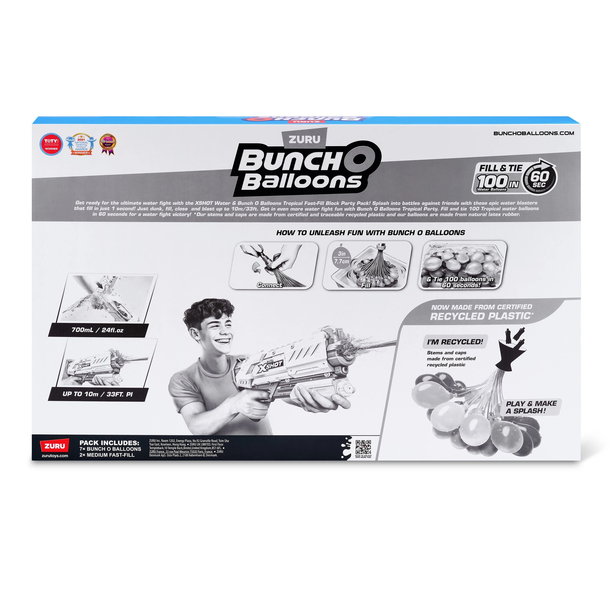 7 Zuru X-Shot Bunch O Balloons Tropical Block Party Blaster and Self-Sealing Water Balloons Set, 7 of 7