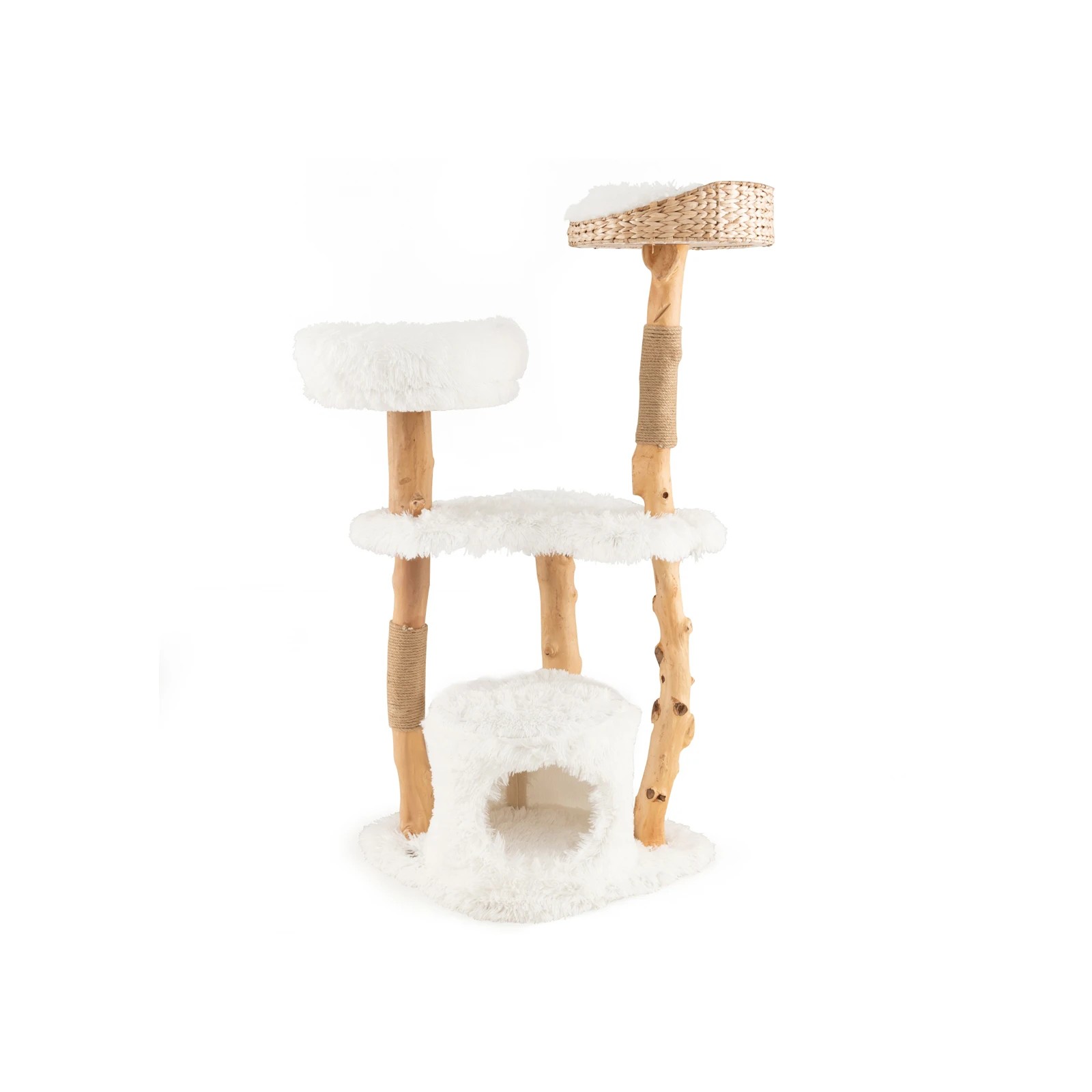 1 Costway 1.24M Solid Wood Cat Tree Kitten Climbing Activity Tower w/Scratching Post, 1 of 6