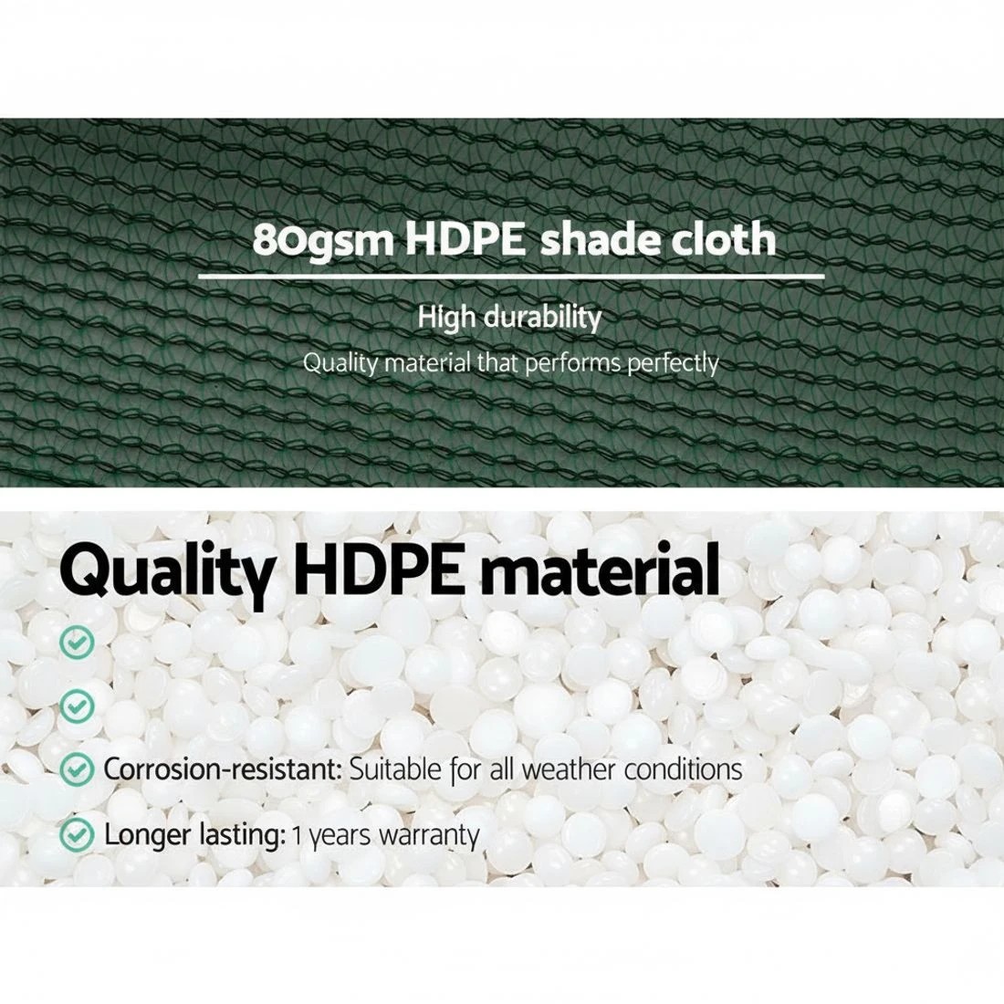3 Instahut 30% Shade Cloth 3.66x20m Shadecloth Wide Heavy Duty - Green, 3 of 5