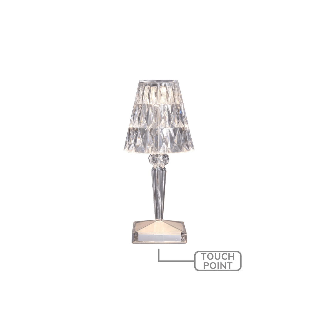 6 Lexi Lighting Eugenia Touch Rechargeable Acrylic Table Lamp, 3W, 1200mA Battery, 3000/4000/6000K
 - clear, 6 of 7