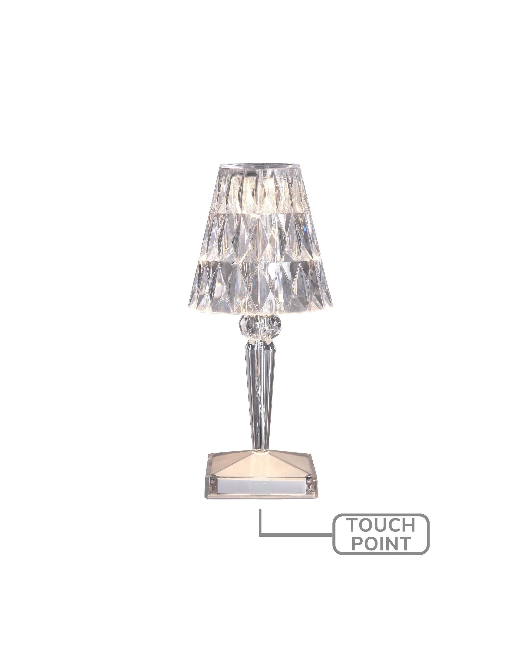 6 Lexi Lighting Eugenia Touch Rechargeable Acrylic Table Lamp, 3W, 1200mA Battery, 3000/4000/6000K
 - clear, 6 of 7