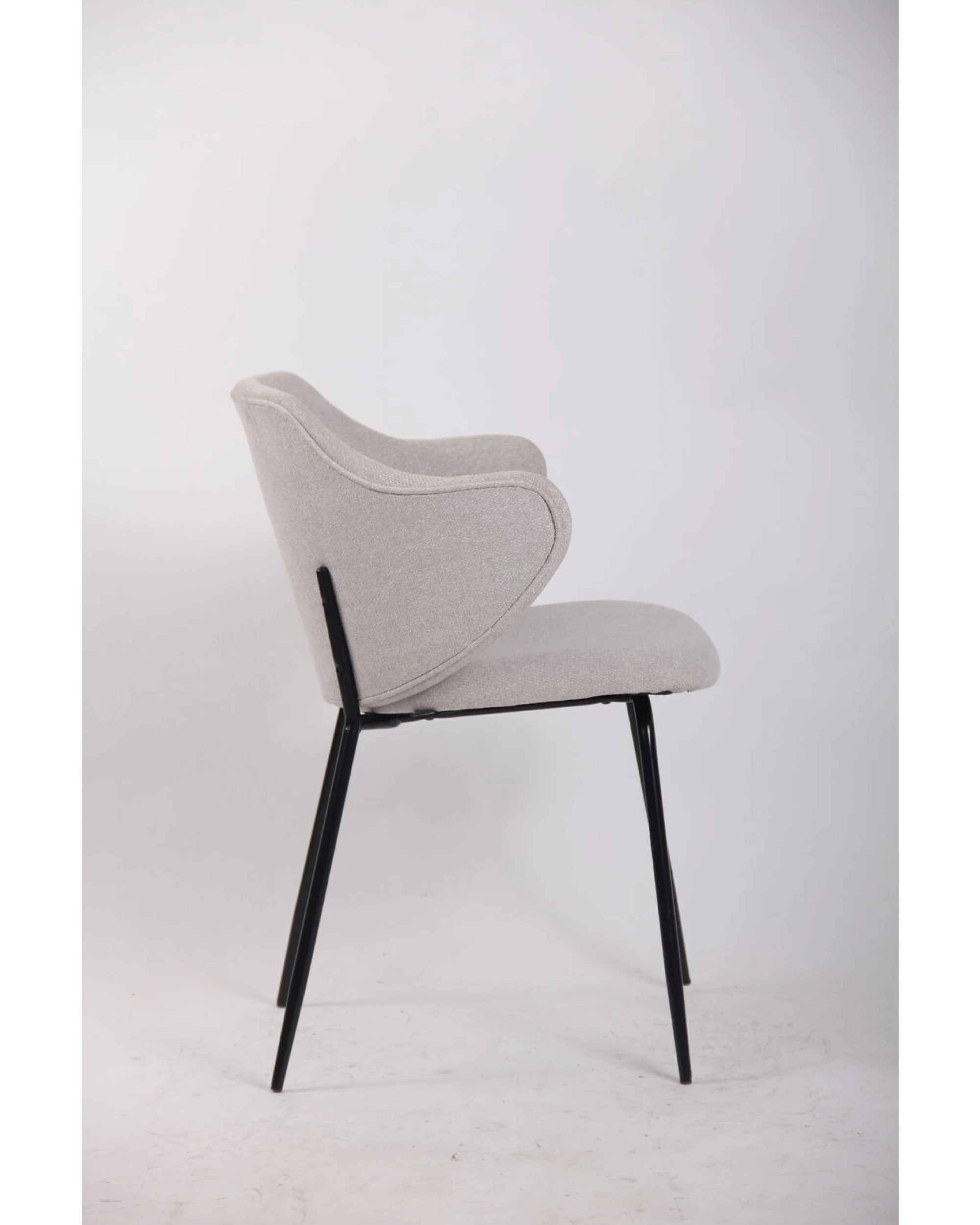 4 Br Home Set Of 6 Dining Chairs Fabric With Metal Legs In Ivory Beige, 4 of 5