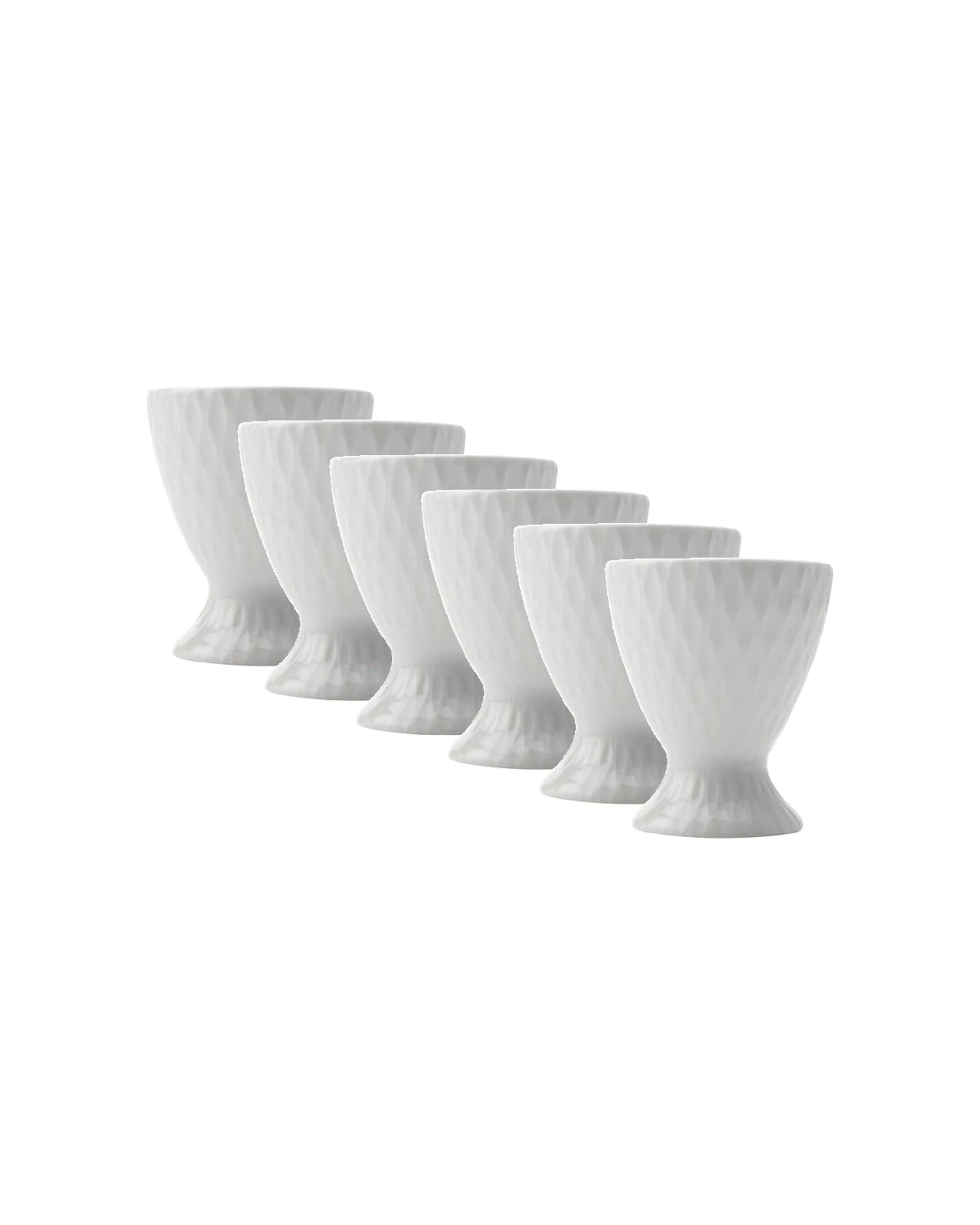 1 Maxwell & Williams 6PK White Basics Diamonds Egg Cup Durable Porcelain Set - White, 1 of 1