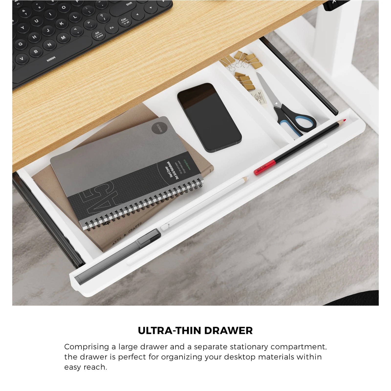 2 Oikiture 160cm Electric Standing Desk With Drawer Height Adjustable
 - Multi, 2 of 4