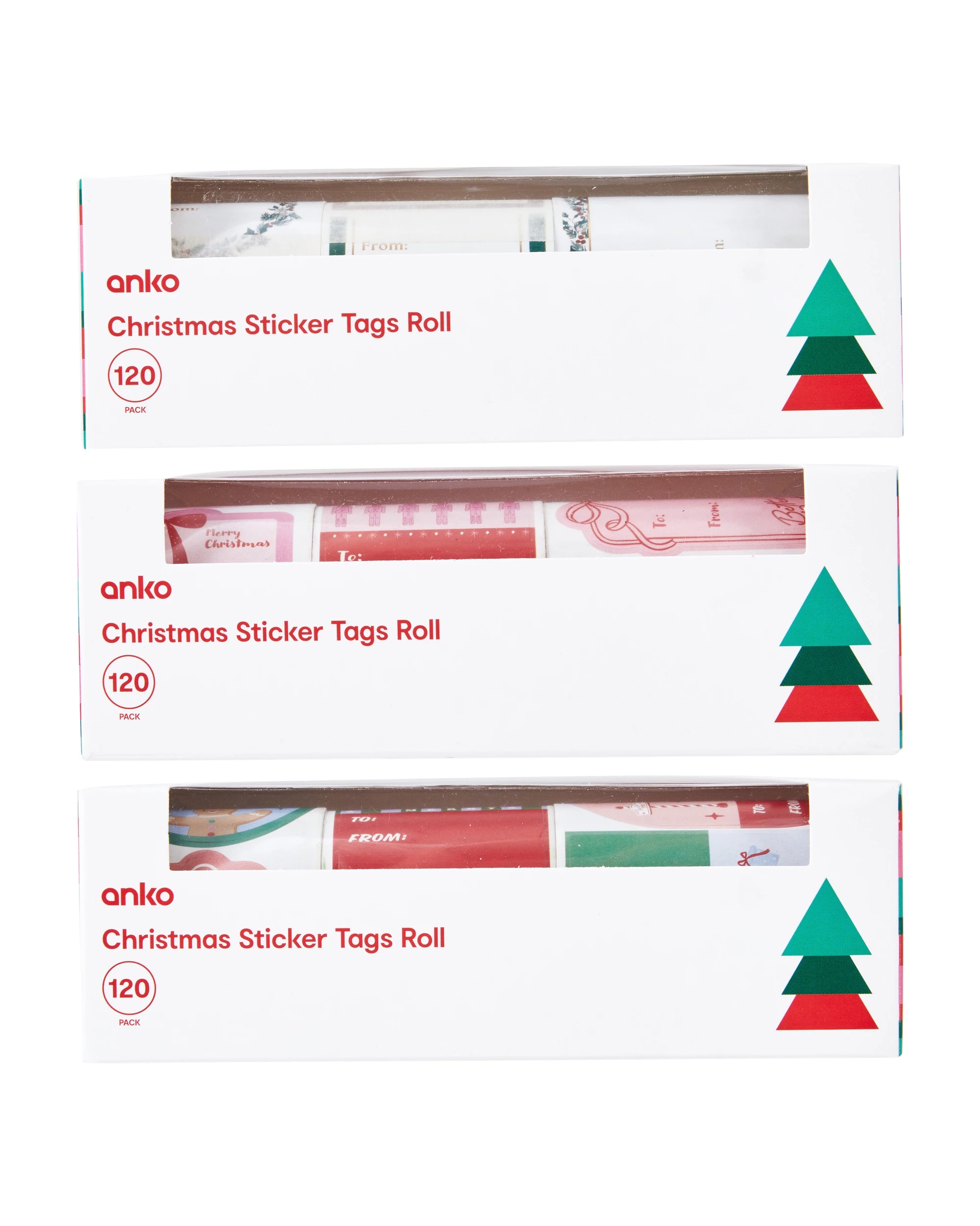 1 120 Pack Christmas Sticker Tags Roll - Assorted, 1 of 6