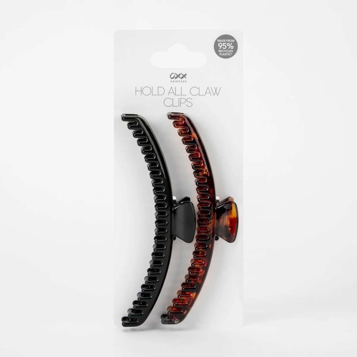 3 OXX Haircare 2 Pack Tort and Black Hold All Claw Hair Clips, 3 of 4