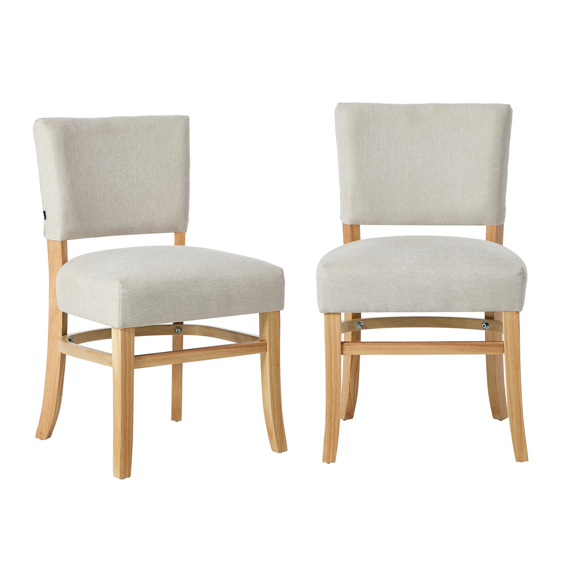 7 Oikiture 2x Dining Chairs Wooden Kitchen Seat Rubberwood Frame Accent Chair - Beige, 7 of 10