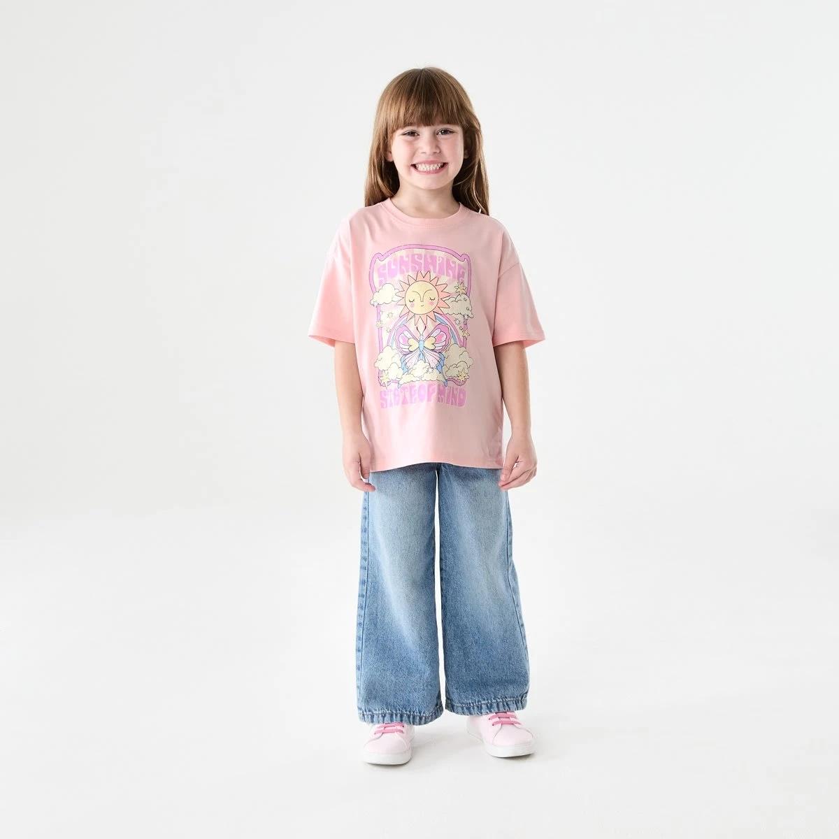 5 Short Sleeve Oversized Print T-shirt SUNSHINE STATE OF MIND PEACH, 5 of 6