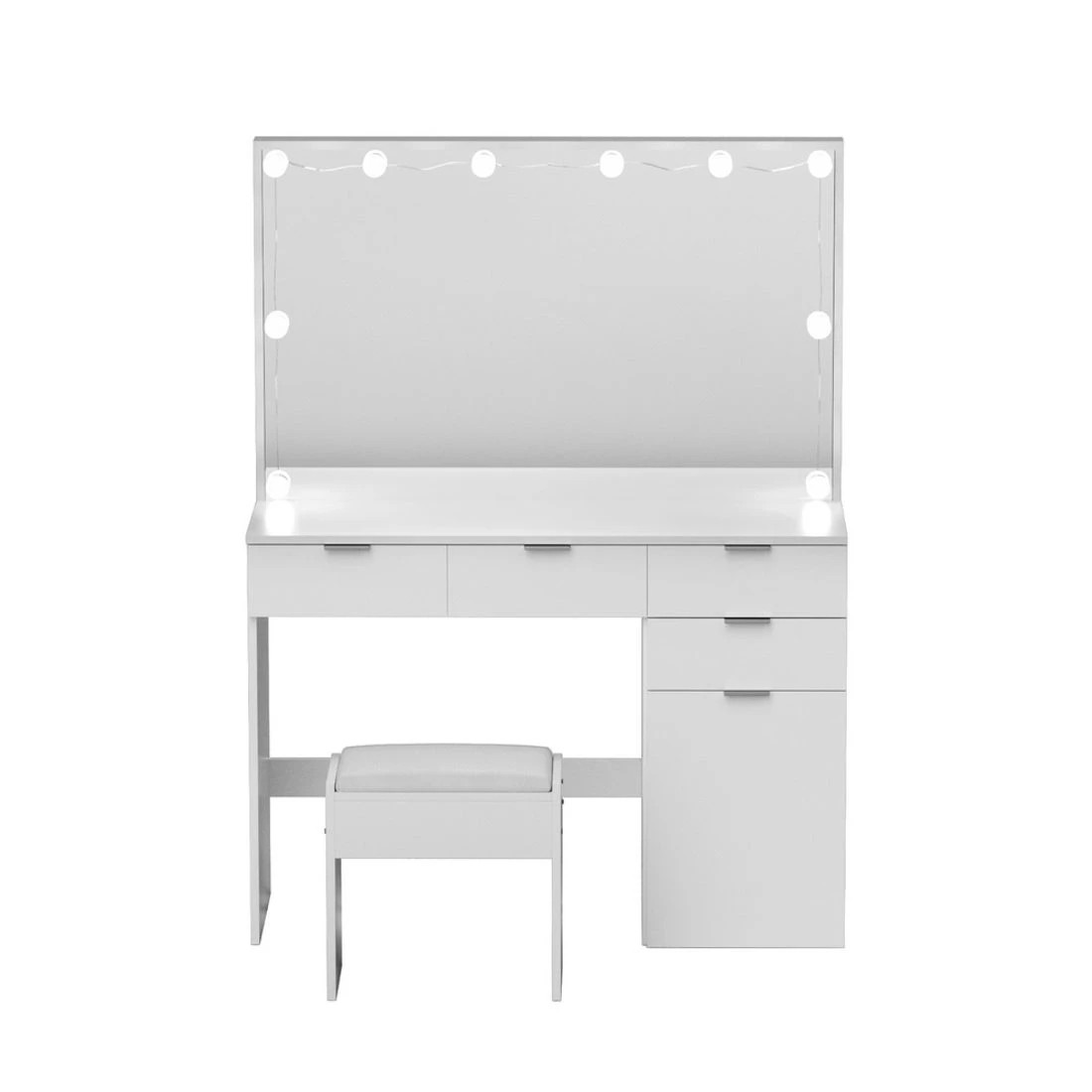 5 Artiss Dressing Table Set Stool 10 Led Bulbs - White, 5 of 8