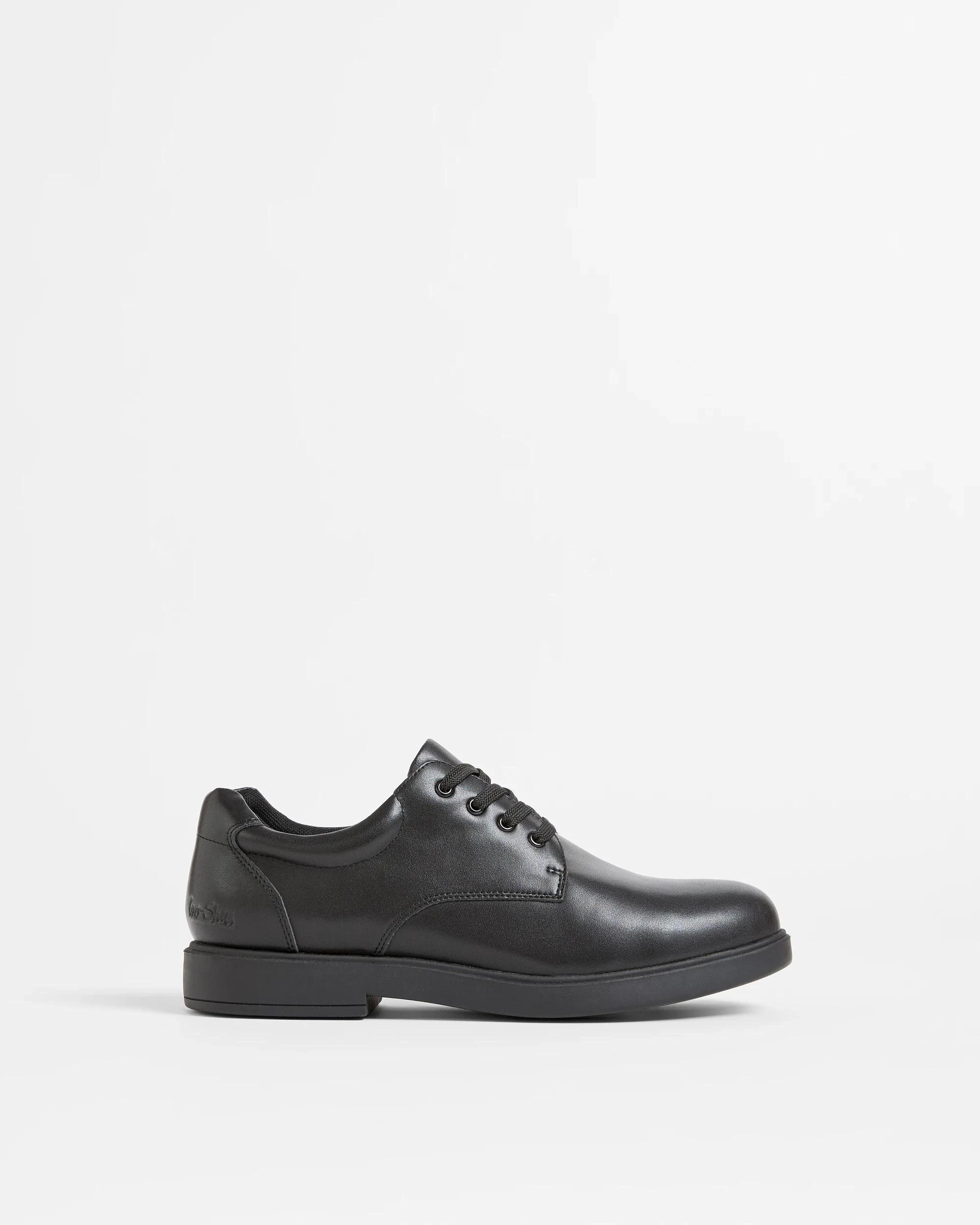 1 GroShu by Grosby Gro-Shu Senior Leather Lace Up School Shoes BLACK, 1 of 3