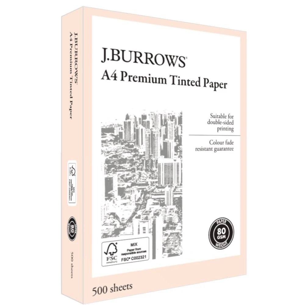 2 J.Burrows Premium A4 Tinted Paper Ream Sand, 2 of 2