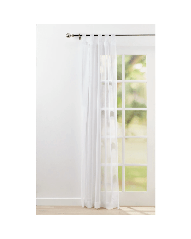 Toulouse Voile Tab Top Curtain White - ​​​​​​​120cm x 2
