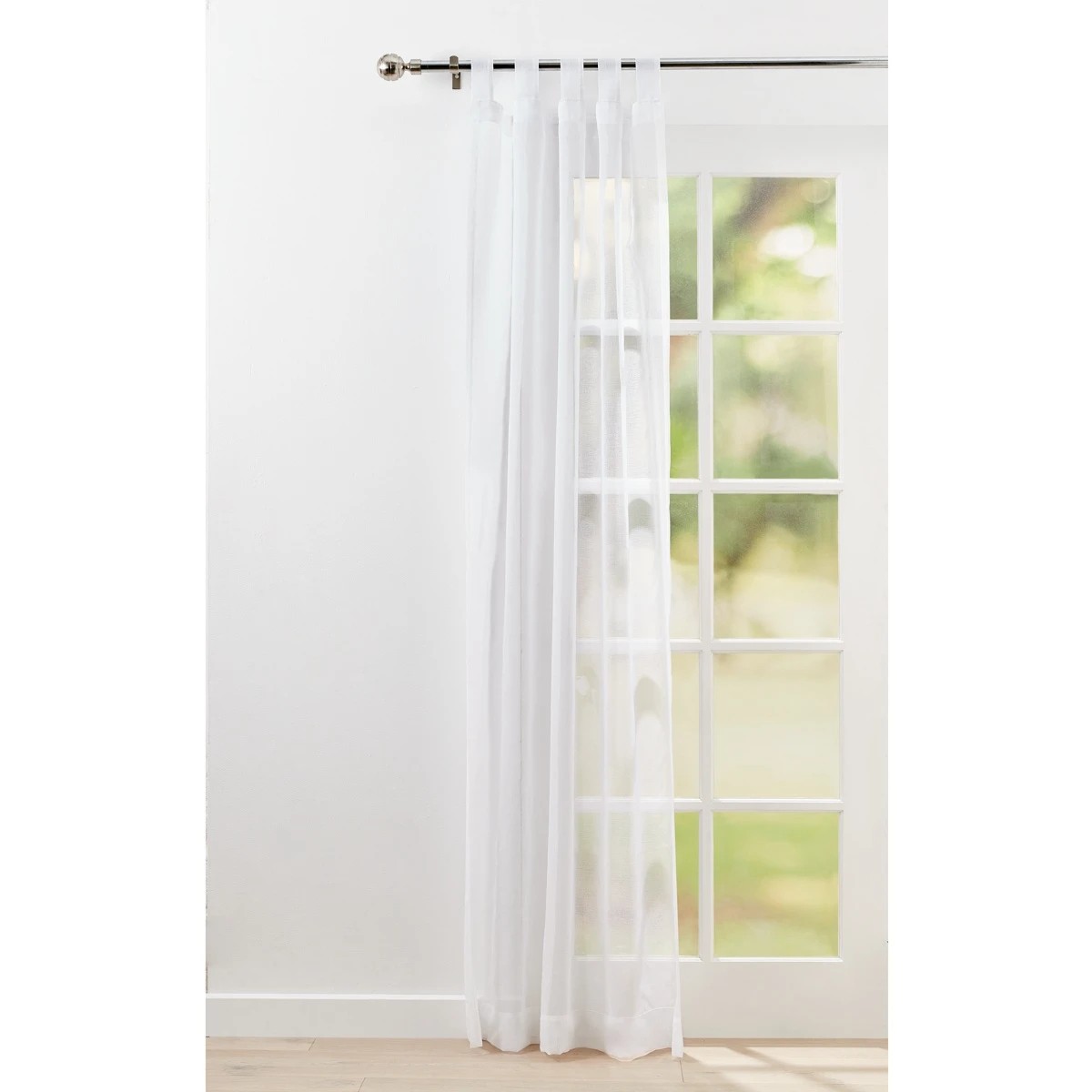 1 Toulouse Voile Tab Top Curtain White, 1 of 7