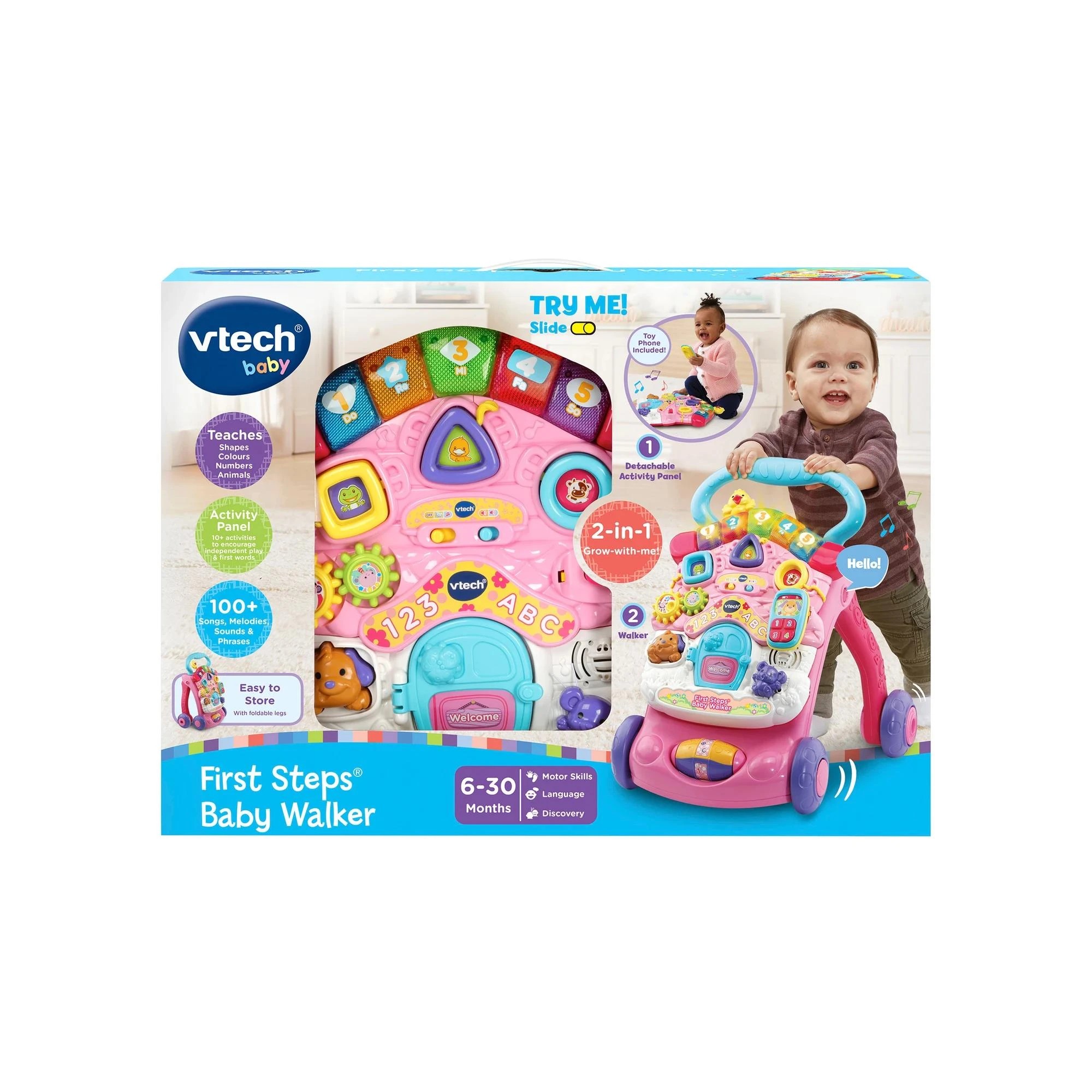1 VTech First Steps Baby Walker - Pink, 1 of 3