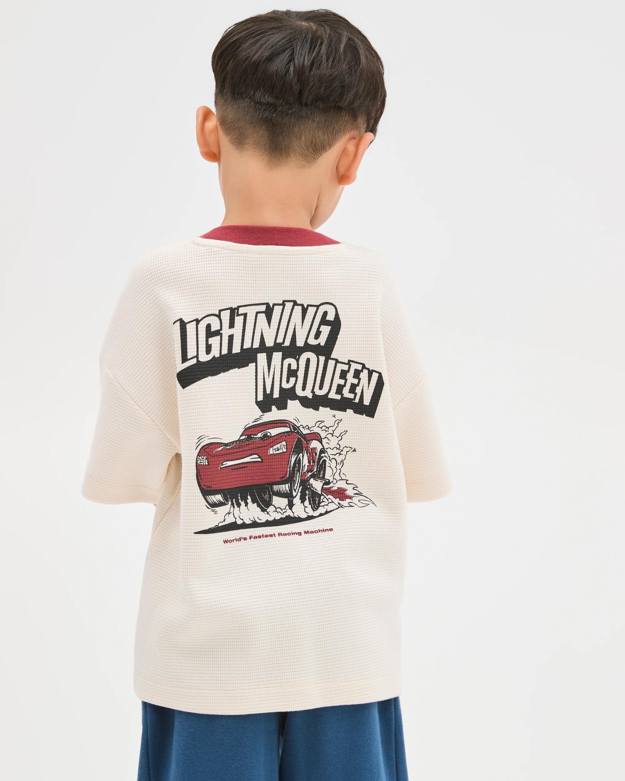 7 Disney Pixar Cars Australian Cotton Waffle T-Shirt CREAM, 7 of 7
