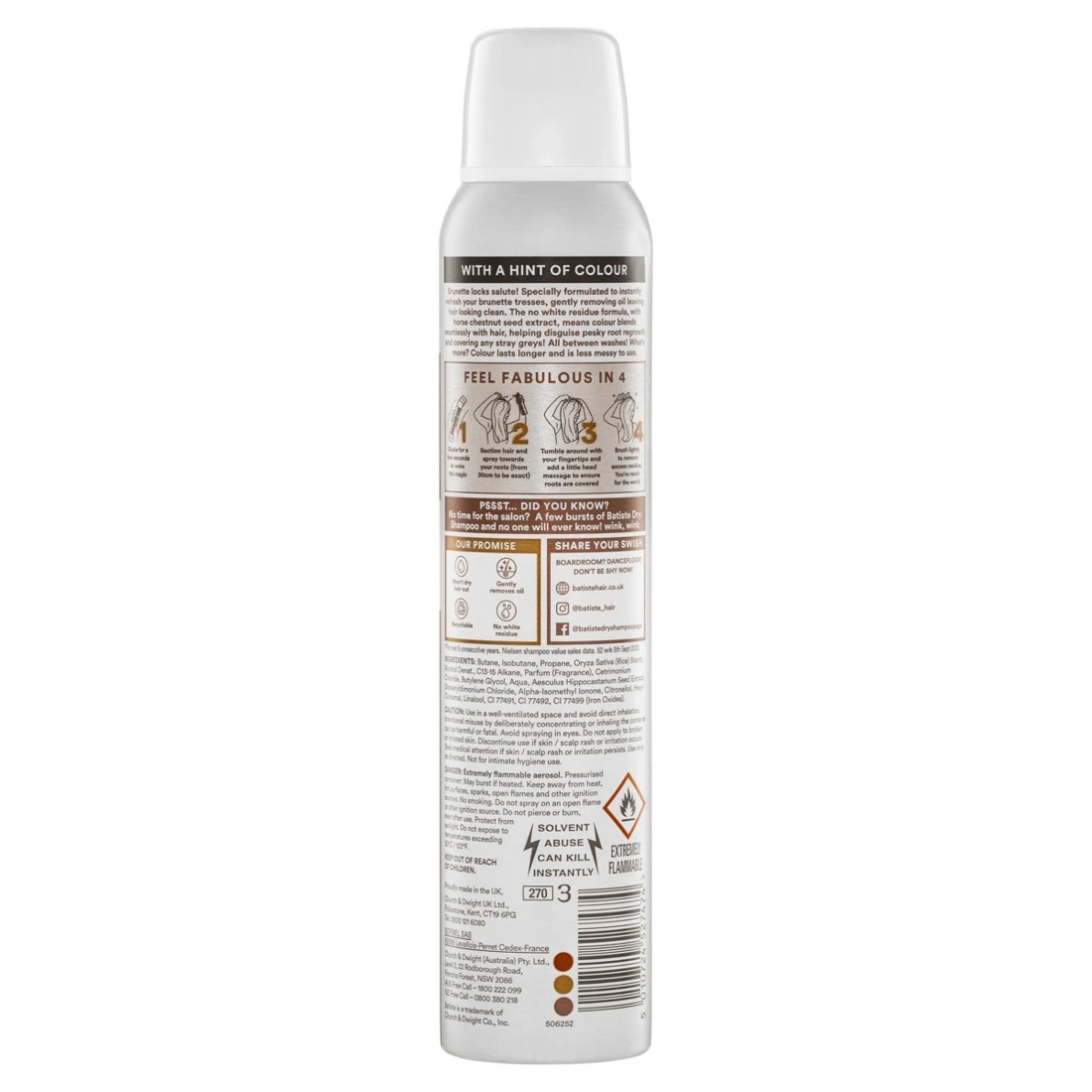 2 Batiste Colour Dry Shampoo 200ml - Brunette, 2 of 6