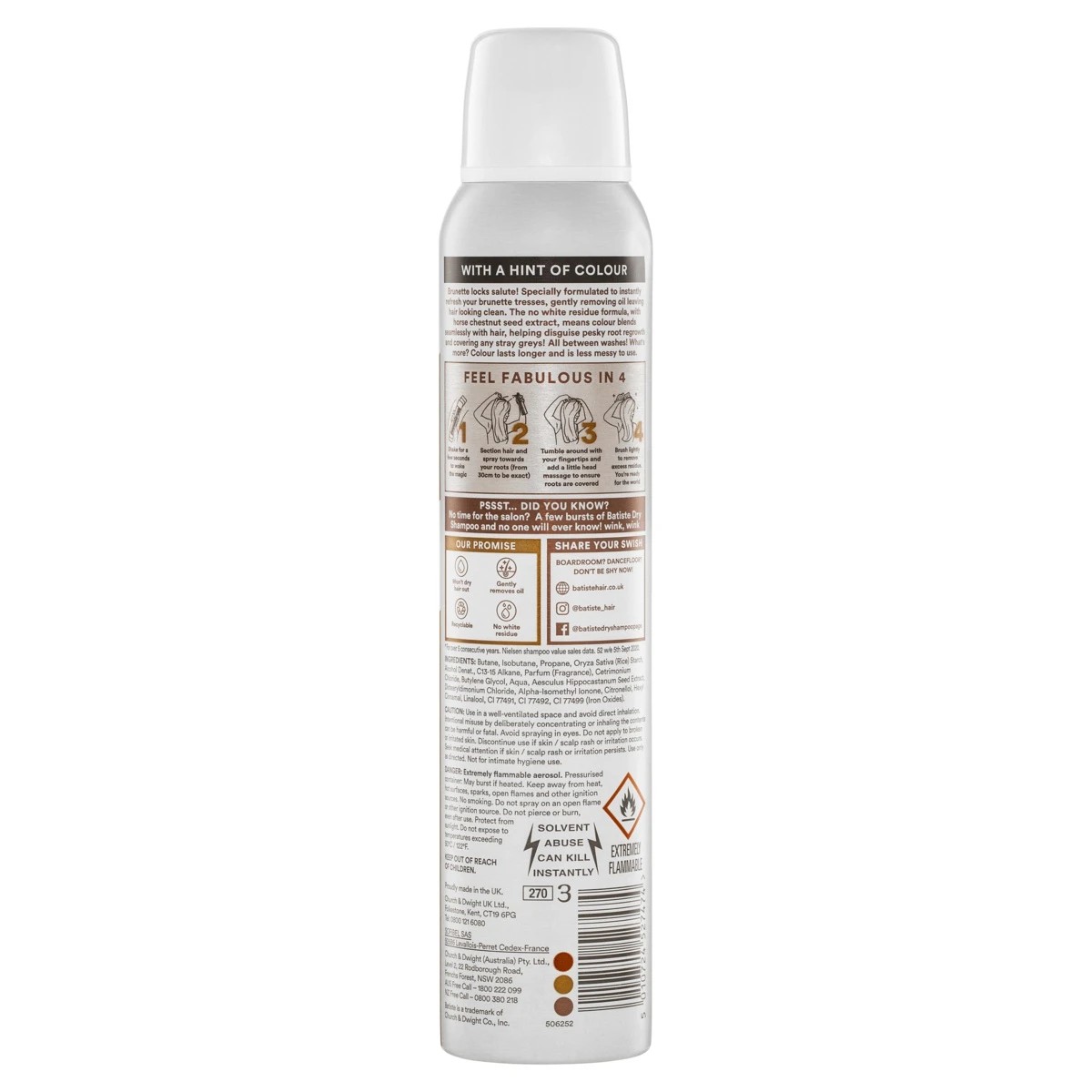 2 Batiste Colour Dry Shampoo 200ml - Brunette, 2 of 6