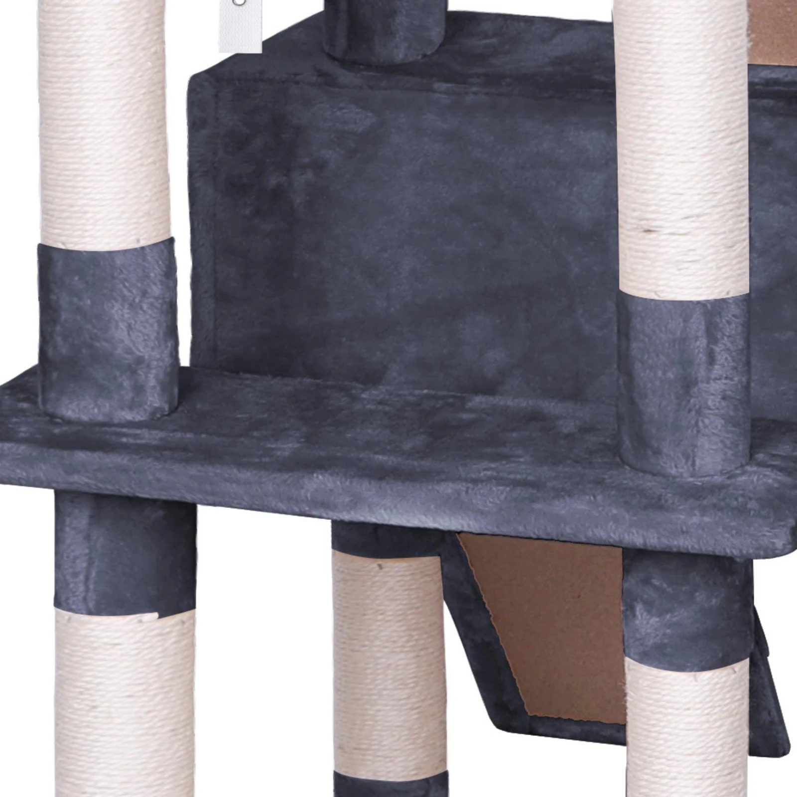 4 Beastie Cat Tree Scratching Post Scratcher Tower Condo House Furniture Wood 180CM - Grey, 4 of 6