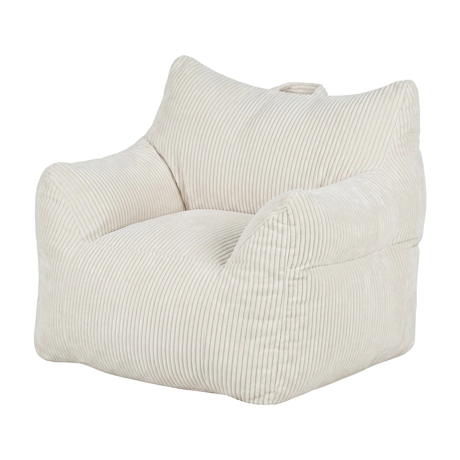 1 Advwin Bean Bag Chair Sofa w/ Armrest Handle Adults Teens Corduroy Lazy Floor Sofa - Beige, 1 of 7