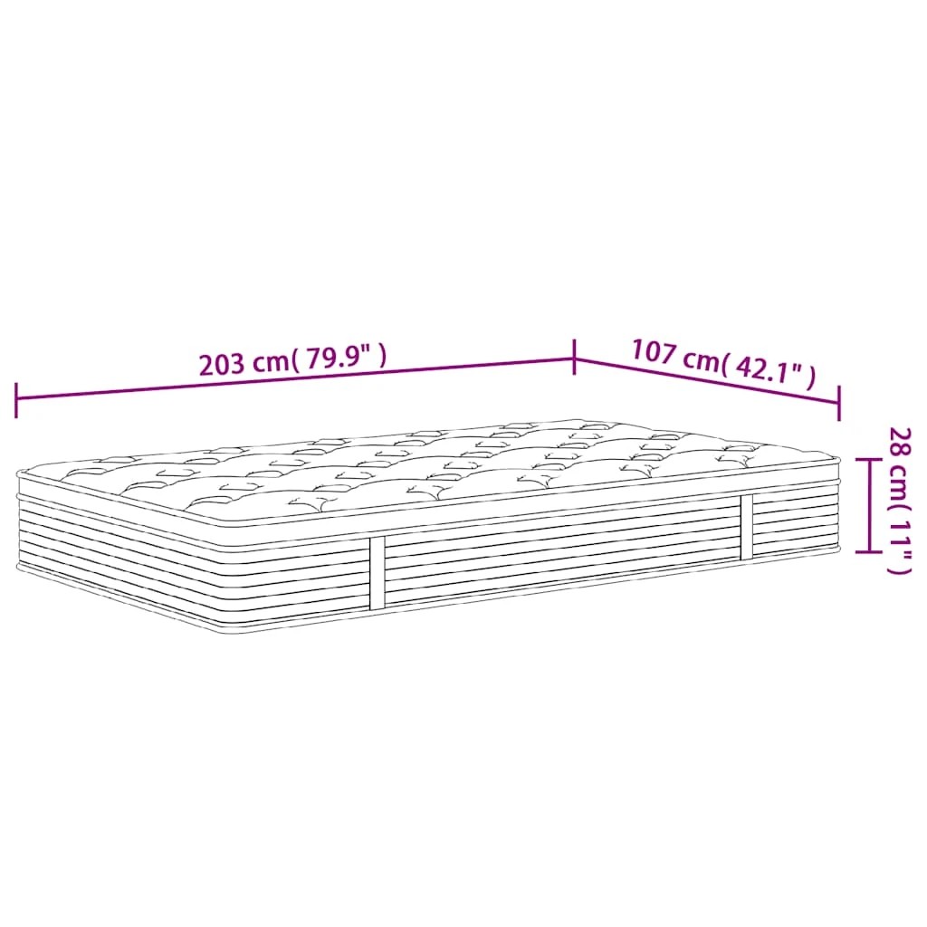 9 Vidaxl Mattress - Grey - King Single Bed - Grey, 9 of 9
