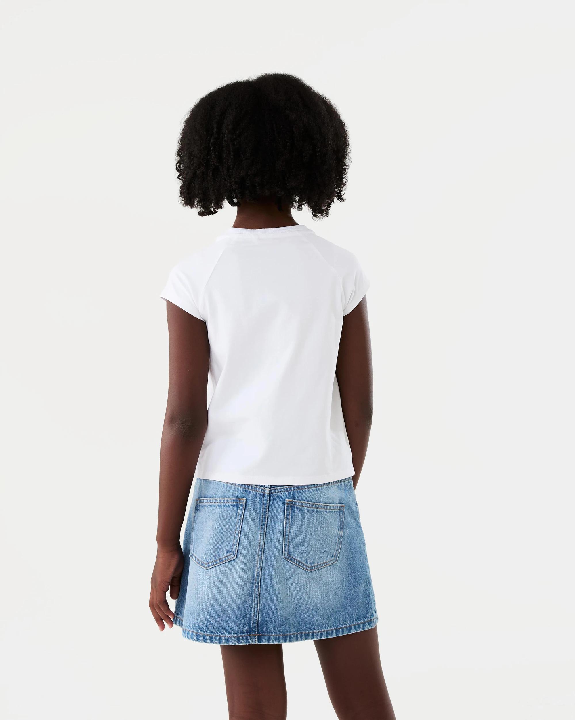2 Short Raglan Sleeve Patchwork T-shirt Wht Flwr, 2 of 7