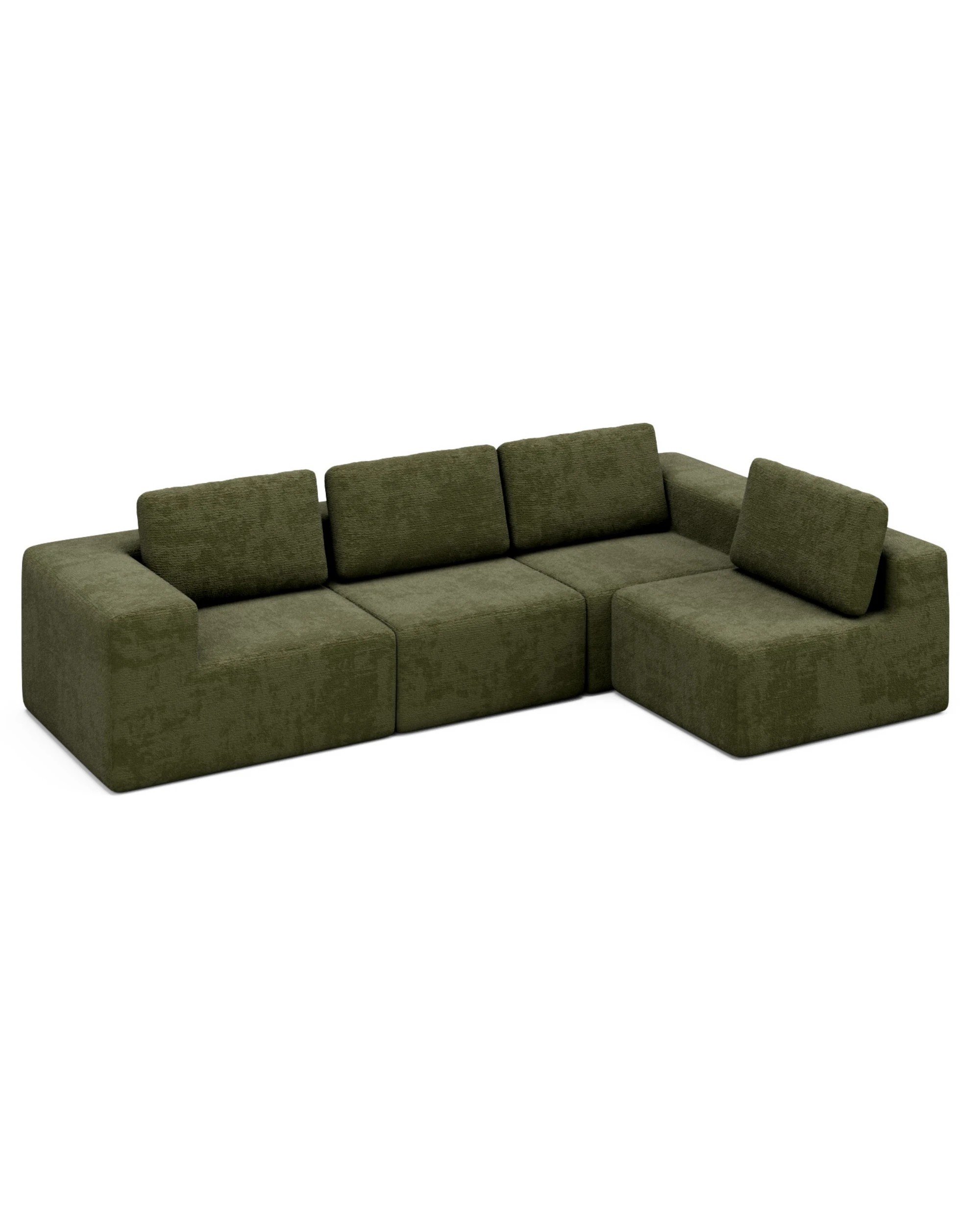 1 Advwin 340cm 4 Seater Sofa  Modern Modular Sectional Couch No Assembly  - Green, 1 of 10
