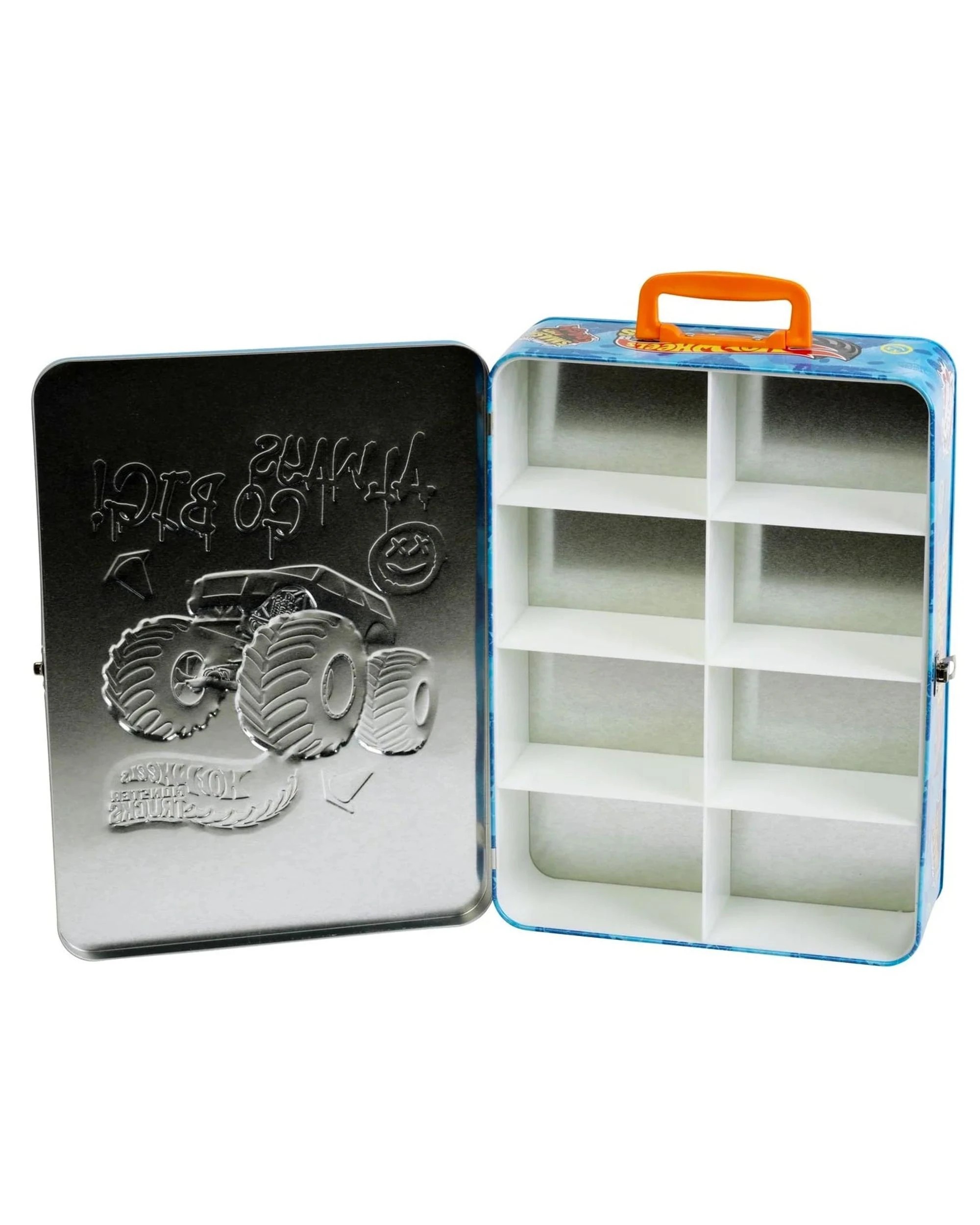 2 Theo Klein Hot Wheels Collector's Case Tin for 8 Monster Trucks, 2 of 3