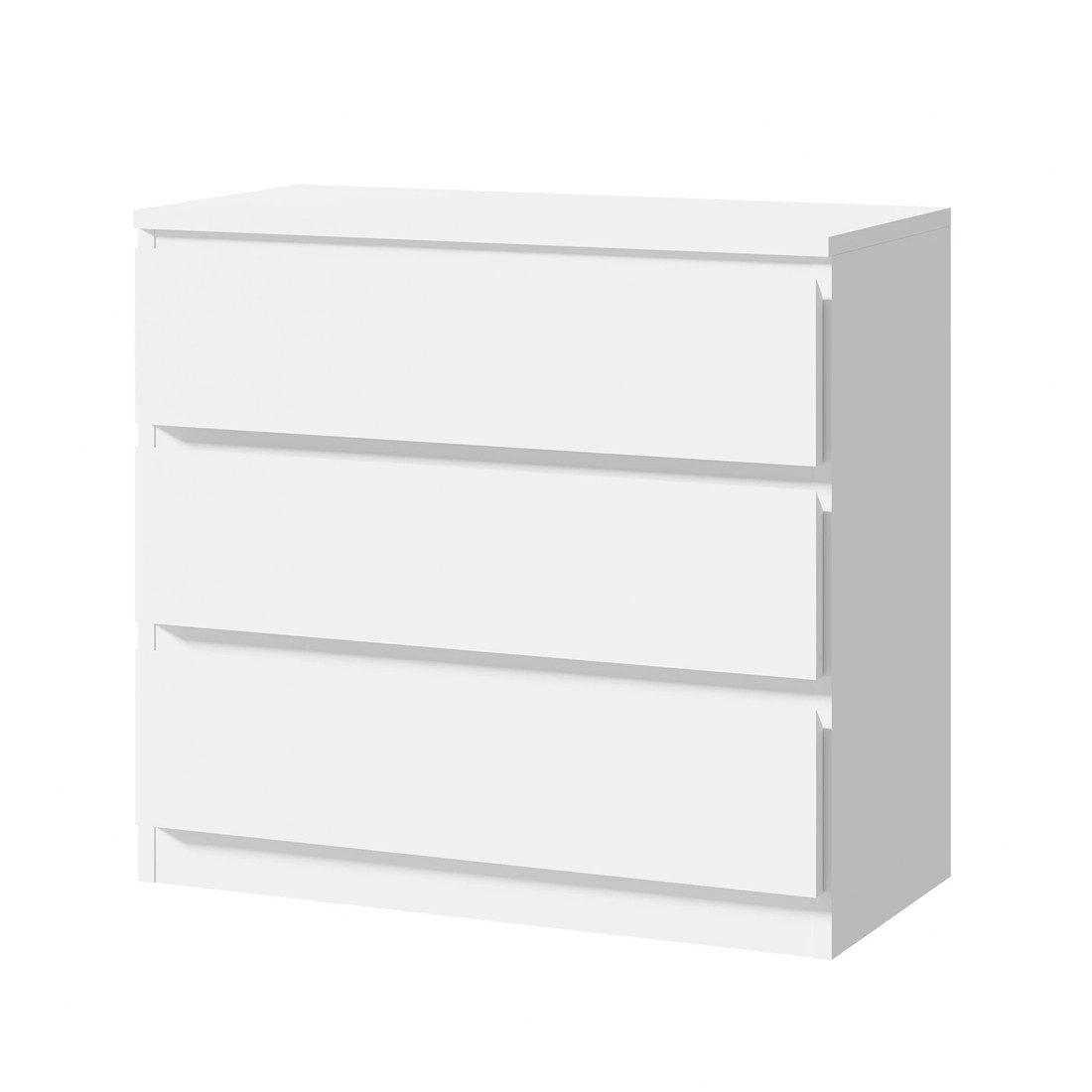 1 Oikiture 3 Chest Of Drawers Lowboy Dresser Table Storage Cabinet Bedroom
 - White, 1 of 10