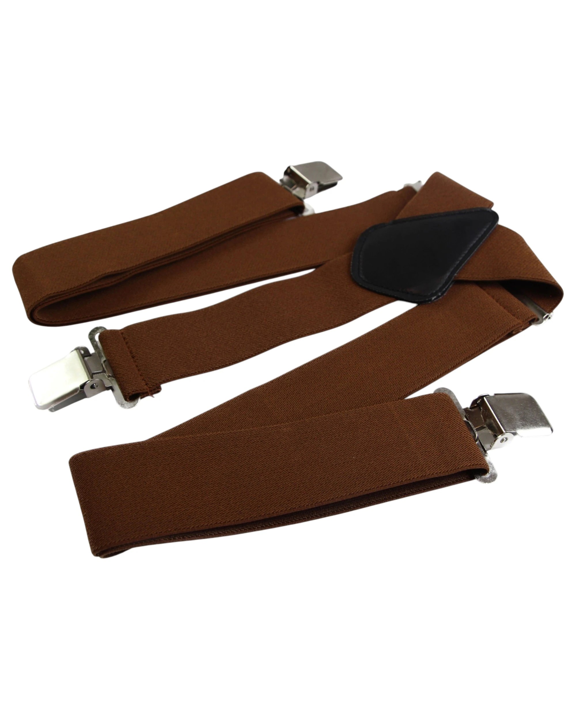 2 Zasel Mens Adjustable Extra Wide Heavy Duty 120cm Suspenders - Brown, 2 of 3