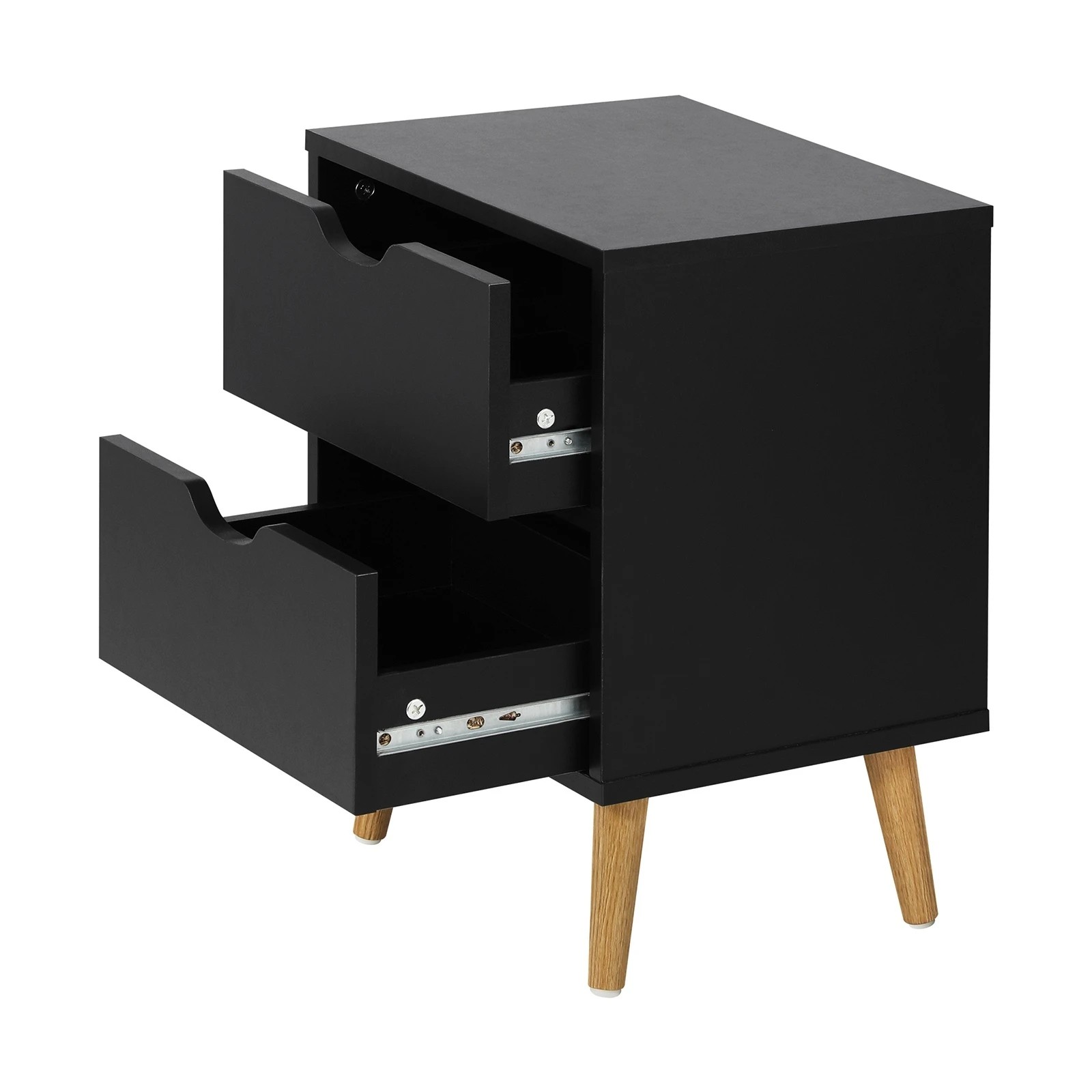 7 Oikiture 2 X Bedside Tables Side Table Bedroom Furniture - Black, 7 of 10