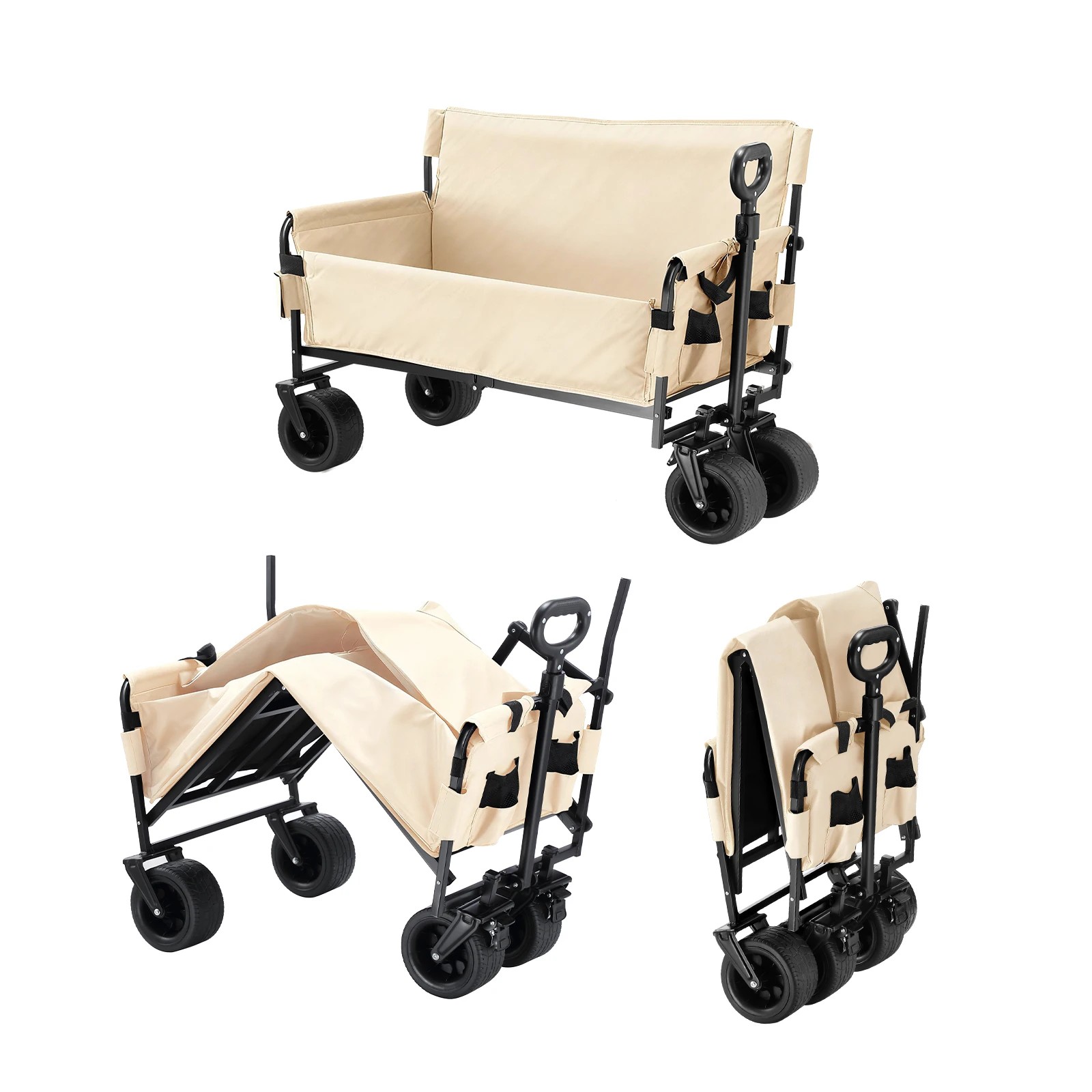 6 Ausway Foldable Beach Trolley Cart Wagon Utility Trailer Garden, 6 of 6