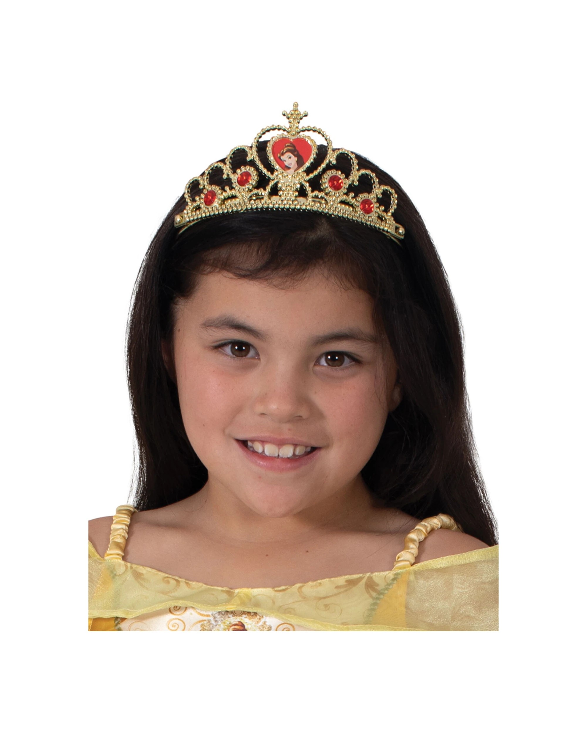 2 Disney Belle Tiara Costume Kids 5-6 Years Dress Up Outfit Satin Rose Detail
 - Yellow, 2 of 4