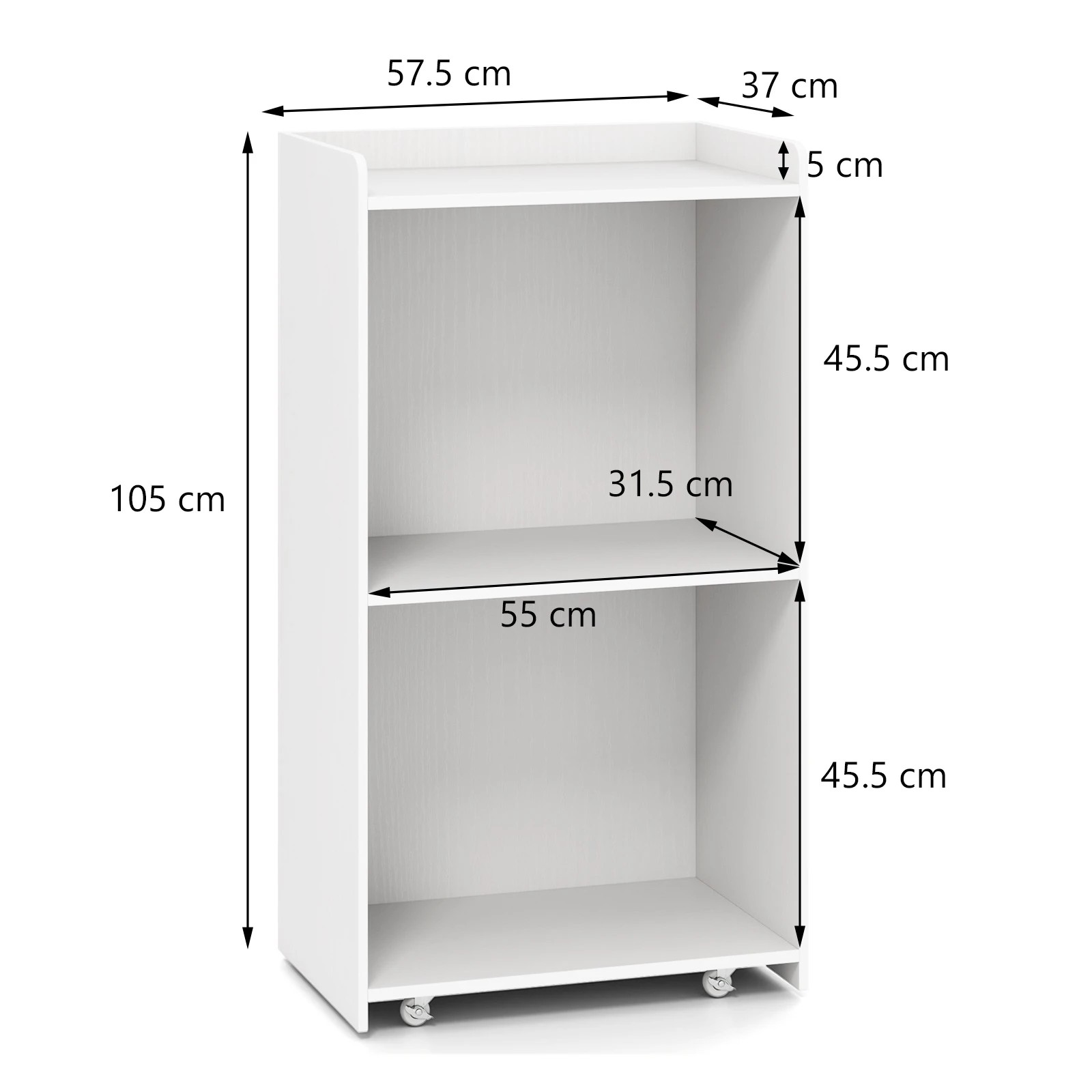 2 Costway 105cm Rolling Lectern Stand Presentation Podium w/Storage Shelves - White, 2 of 6