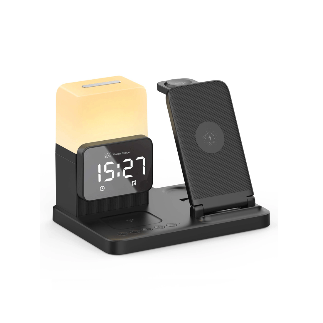 5 TODO Wireless Phone Charger Alarm Clock LED Lamp 15W Fast Charge Earphone Watch Charge, 5 of 6