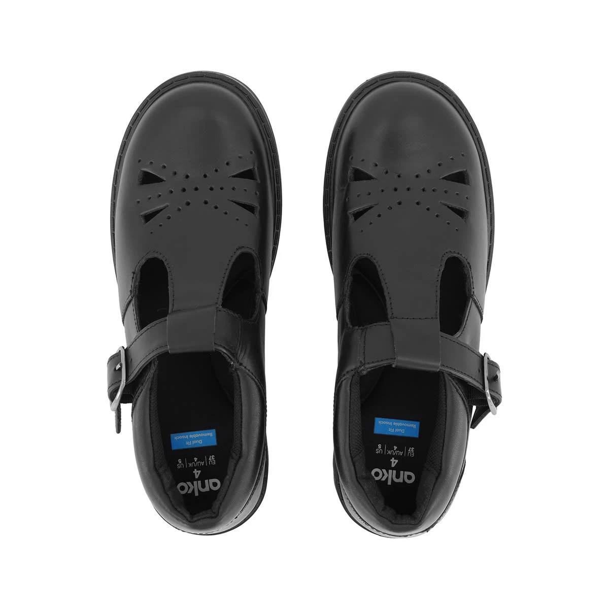 2 Senior T-Bar School Shoes Black, 2 of 5