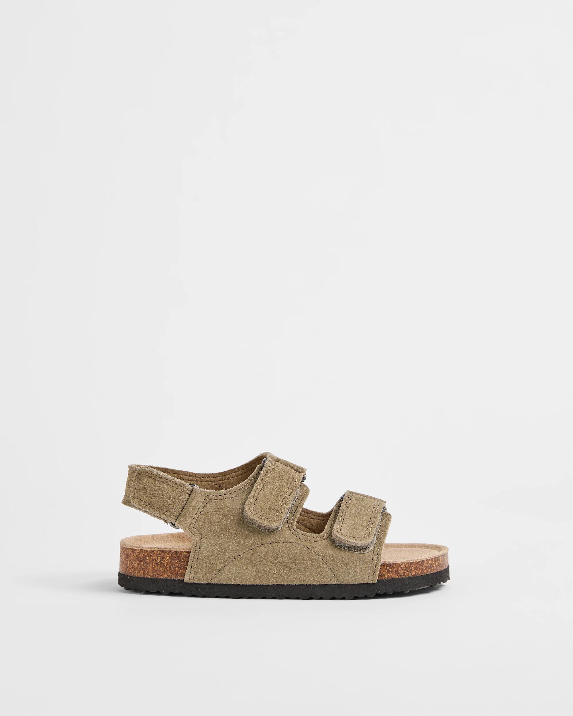 1 Disney Stitch Suede Leather Moulded Cork Sandals KHAKI, 1 of 3