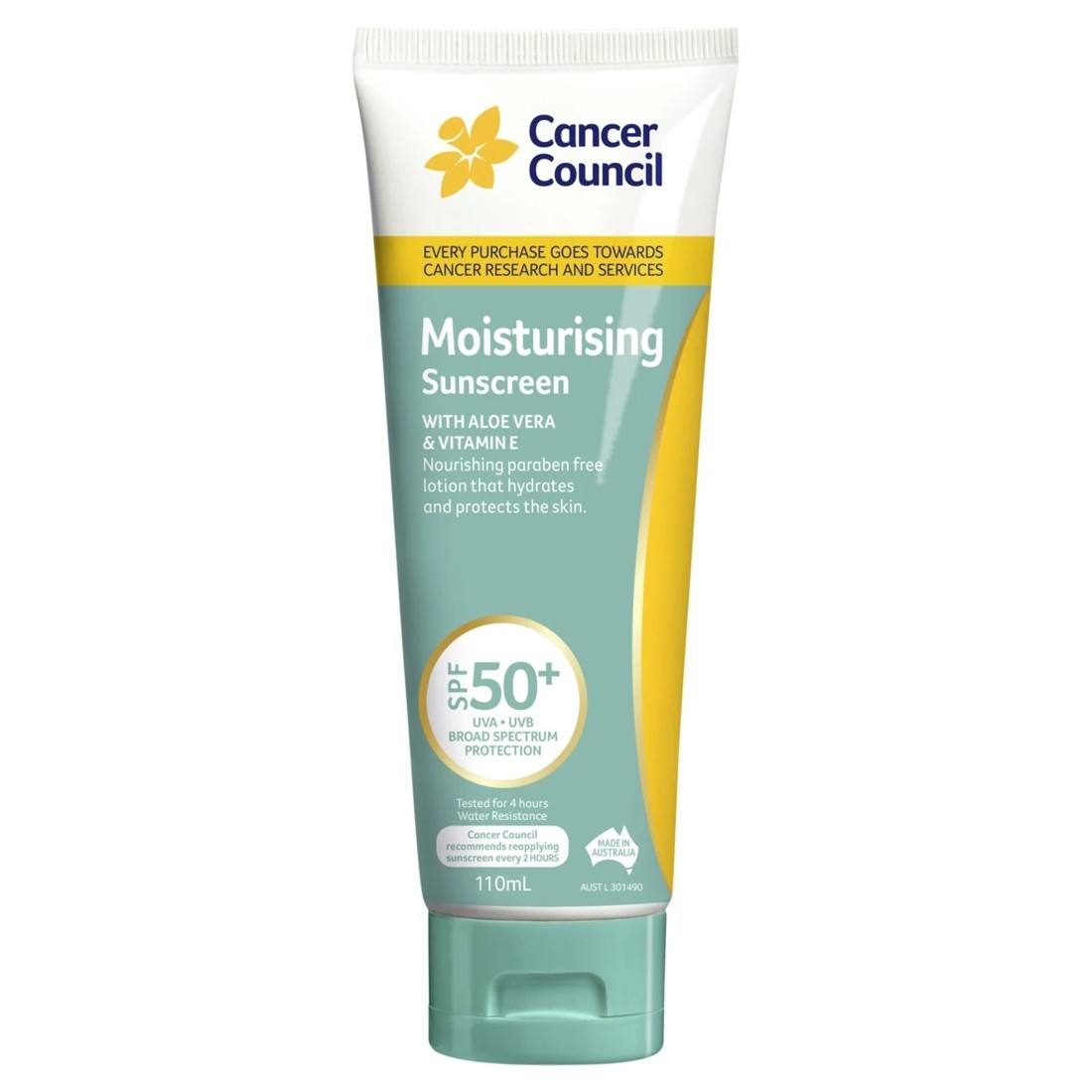 1 Cancer Council Moisturising Sunscreen 110ml - Aloe Vera & Vitamin E, 1 of 4