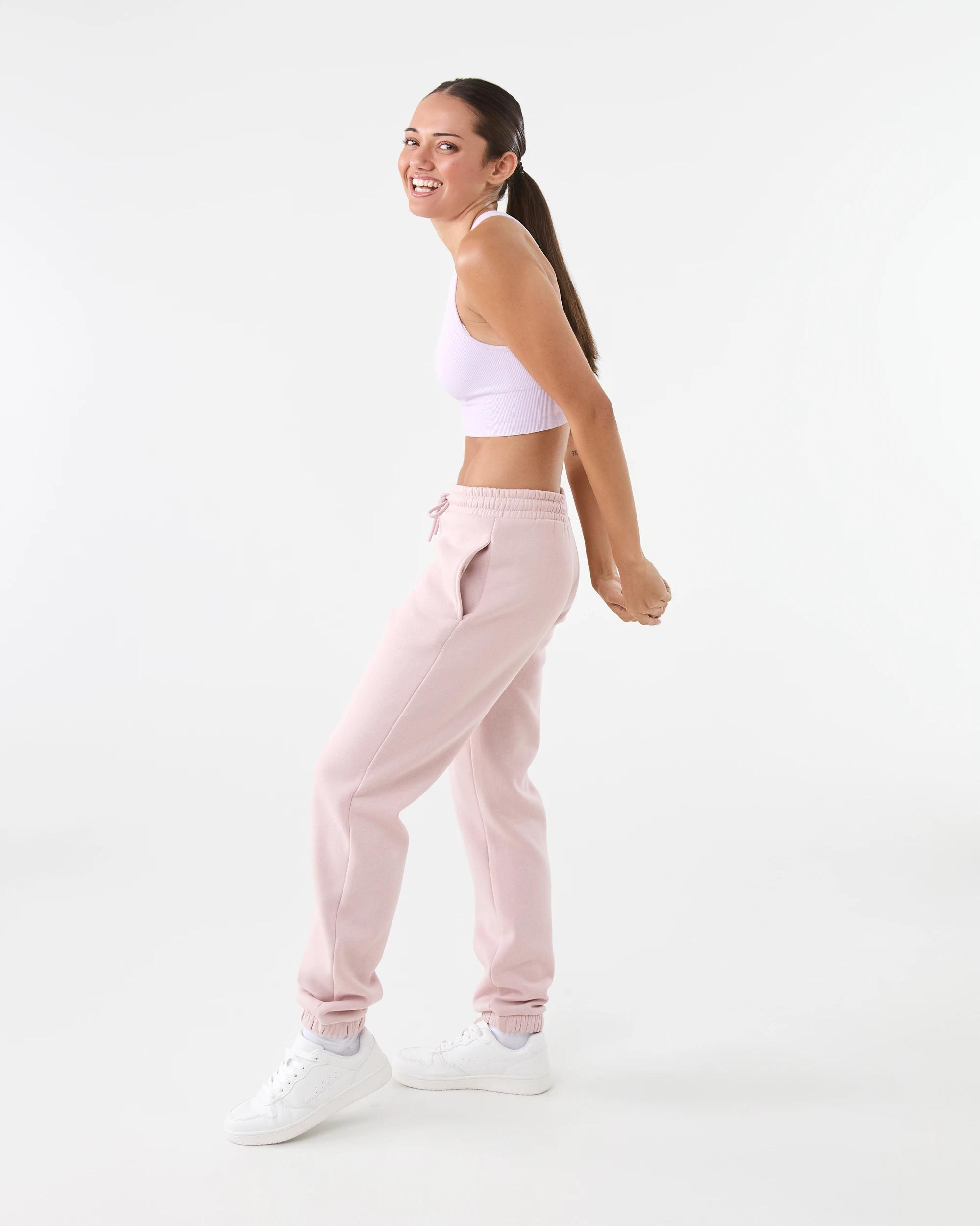 3 Active Womens Essential Cuff Trackpants Sol B Pink, 3 of 6